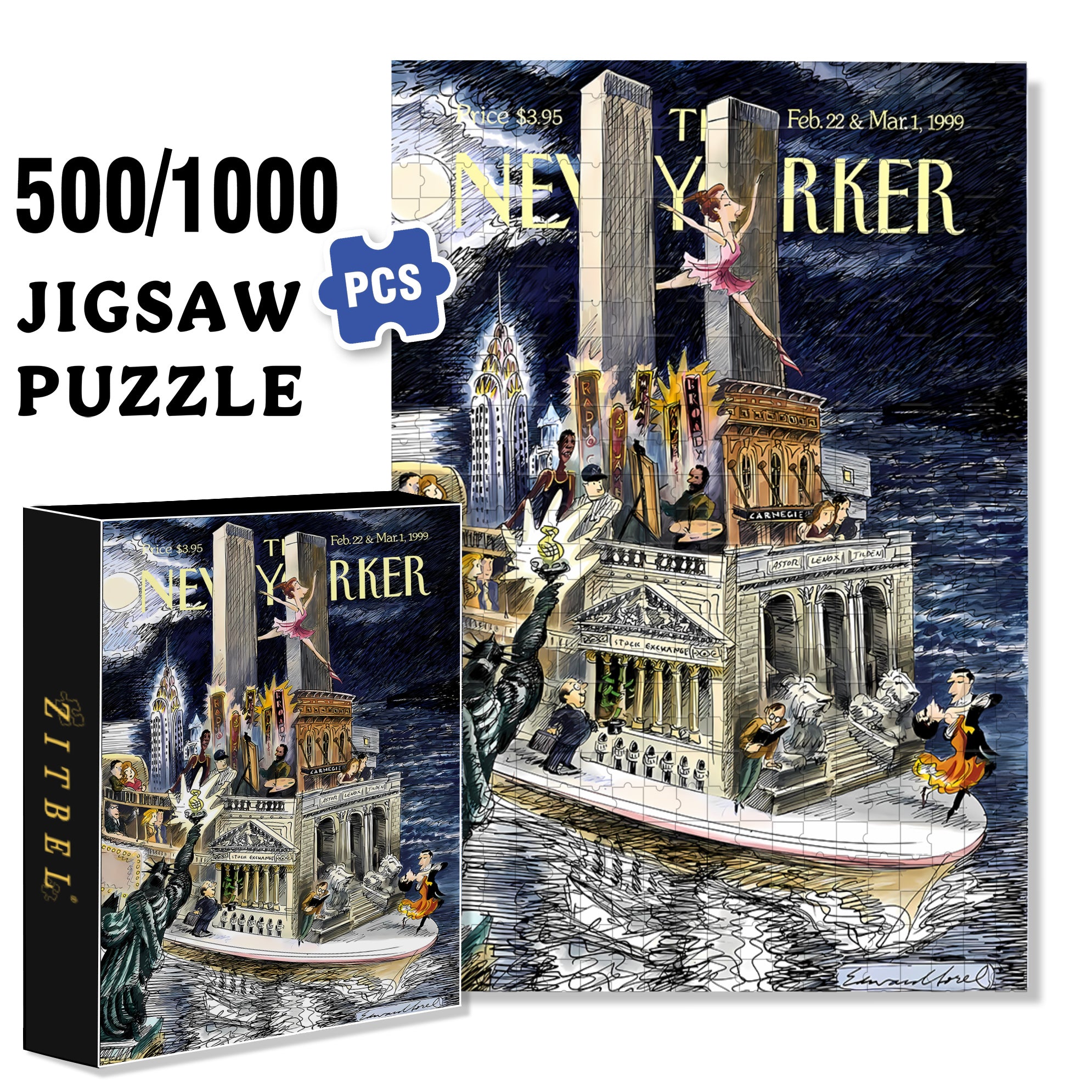 City Cruise 500pcs/1000pcs Jigsaw Puzzle, Scratch-Resistant, Interactive Family Game & Brain-Boosting DIY Decor, Perfect for Halloween, Christmas & New Year Gifts, Family Puzzle Game