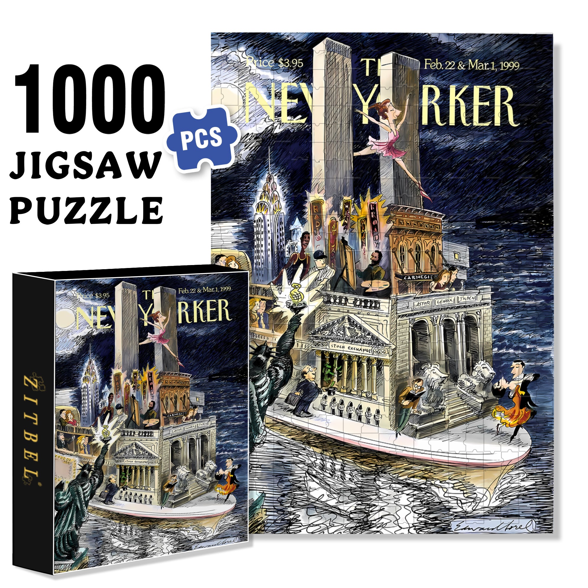 City Cruise 500pcs/1000pcs Jigsaw Puzzle, Scratch-Resistant, Interactive Family Game & Brain-Boosting DIY Decor, Perfect for Halloween, Christmas & New Year Gifts, Family Puzzle Game