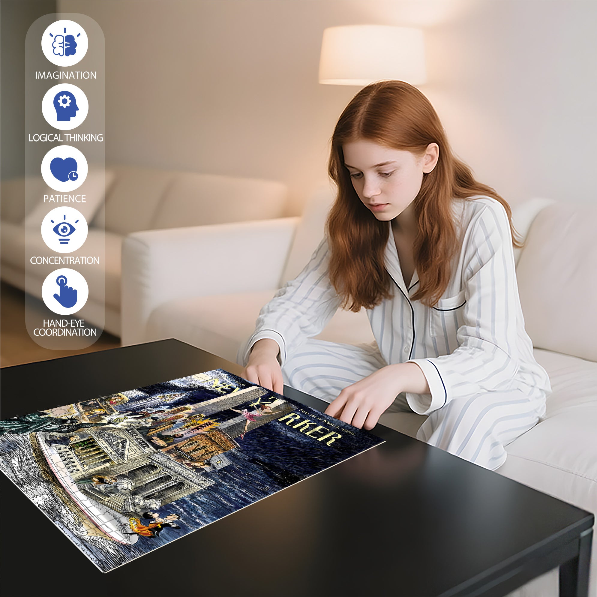 City Cruise 500pcs/1000pcs Jigsaw Puzzle, Scratch-Resistant, Interactive Family Game & Brain-Boosting DIY Decor, Perfect for Halloween, Christmas & New Year Gifts, Family Puzzle Game