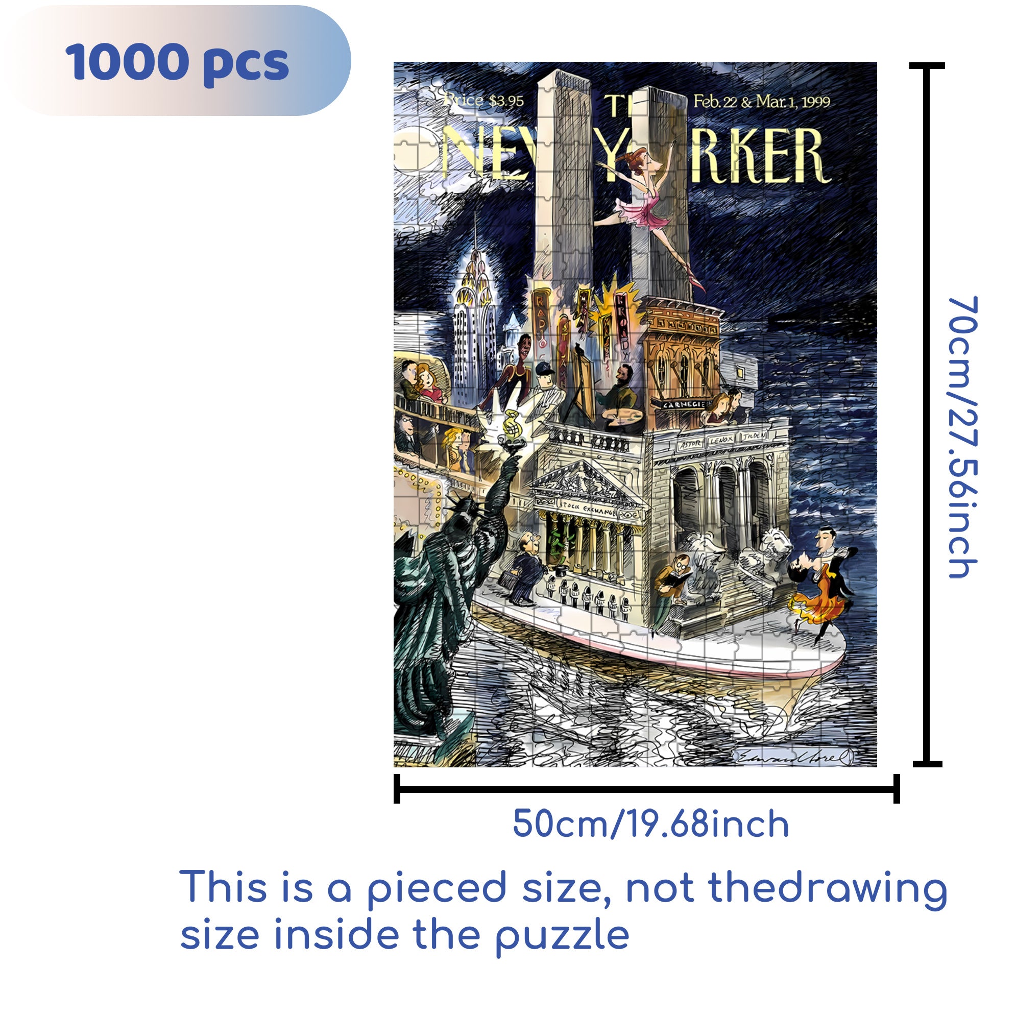 City Cruise 500pcs/1000pcs Jigsaw Puzzle, Scratch-Resistant, Interactive Family Game & Brain-Boosting DIY Decor, Perfect for Halloween, Christmas & New Year Gifts, Family Puzzle Game