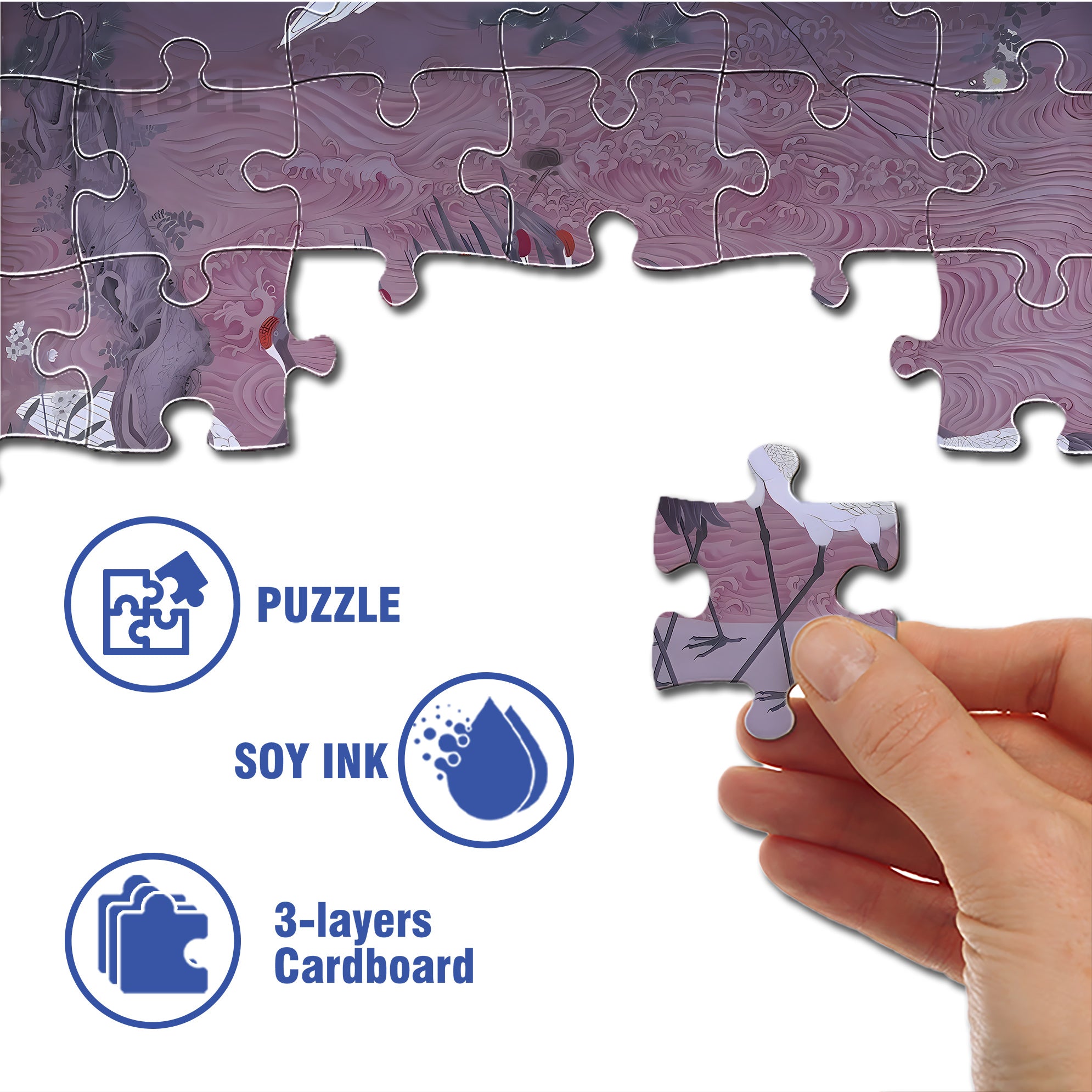 Dancing Cranes 500pcs/1000pcs Jigsaw Puzzle, Scratch-Resistant, Interactive Family Game & Brain-Boosting DIY Decor, Perfect for Halloween, Christmas & New Year Gifts, Family Puzzle Game