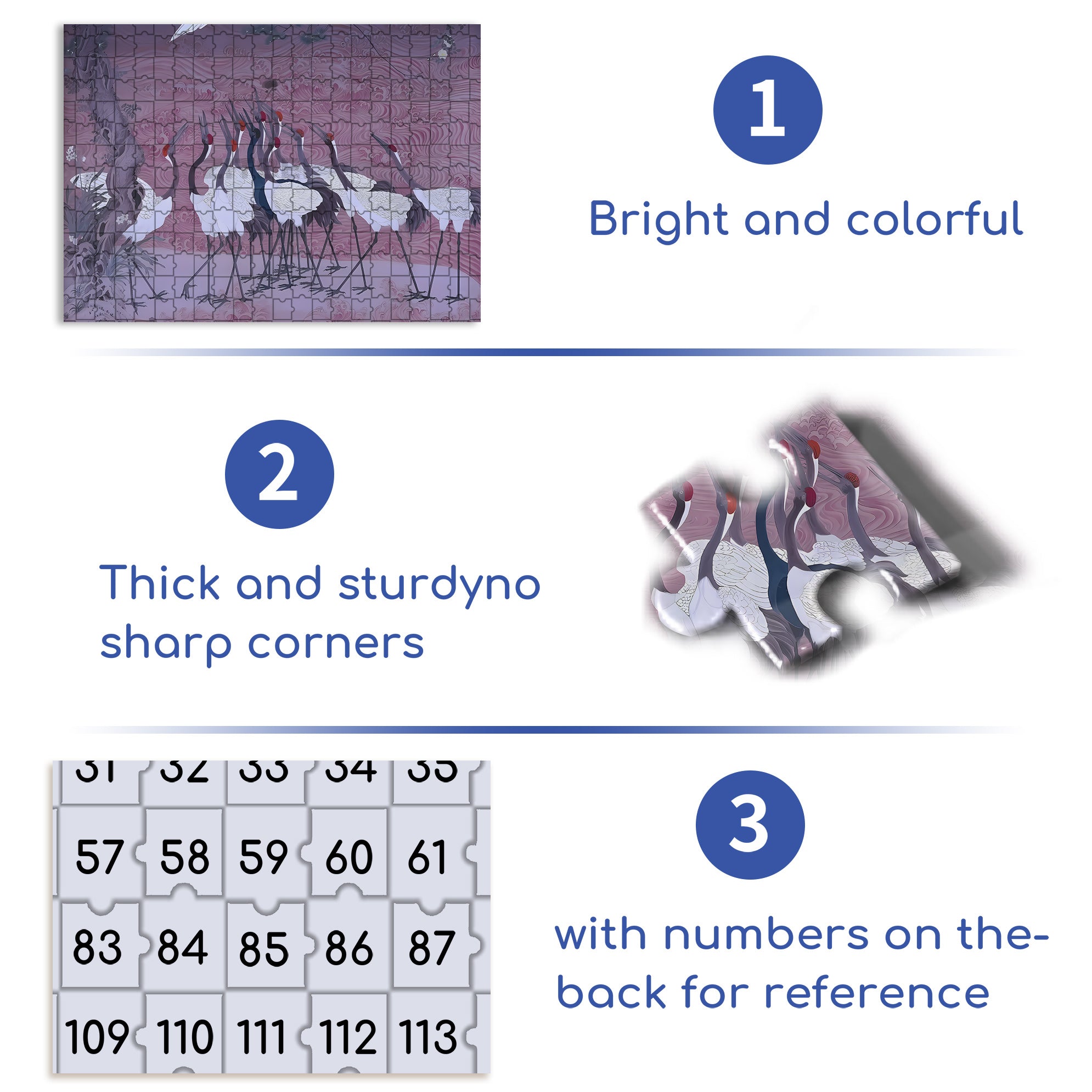 Dancing Cranes 500pcs/1000pcs Jigsaw Puzzle, Scratch-Resistant, Interactive Family Game & Brain-Boosting DIY Decor, Perfect for Halloween, Christmas & New Year Gifts, Family Puzzle Game