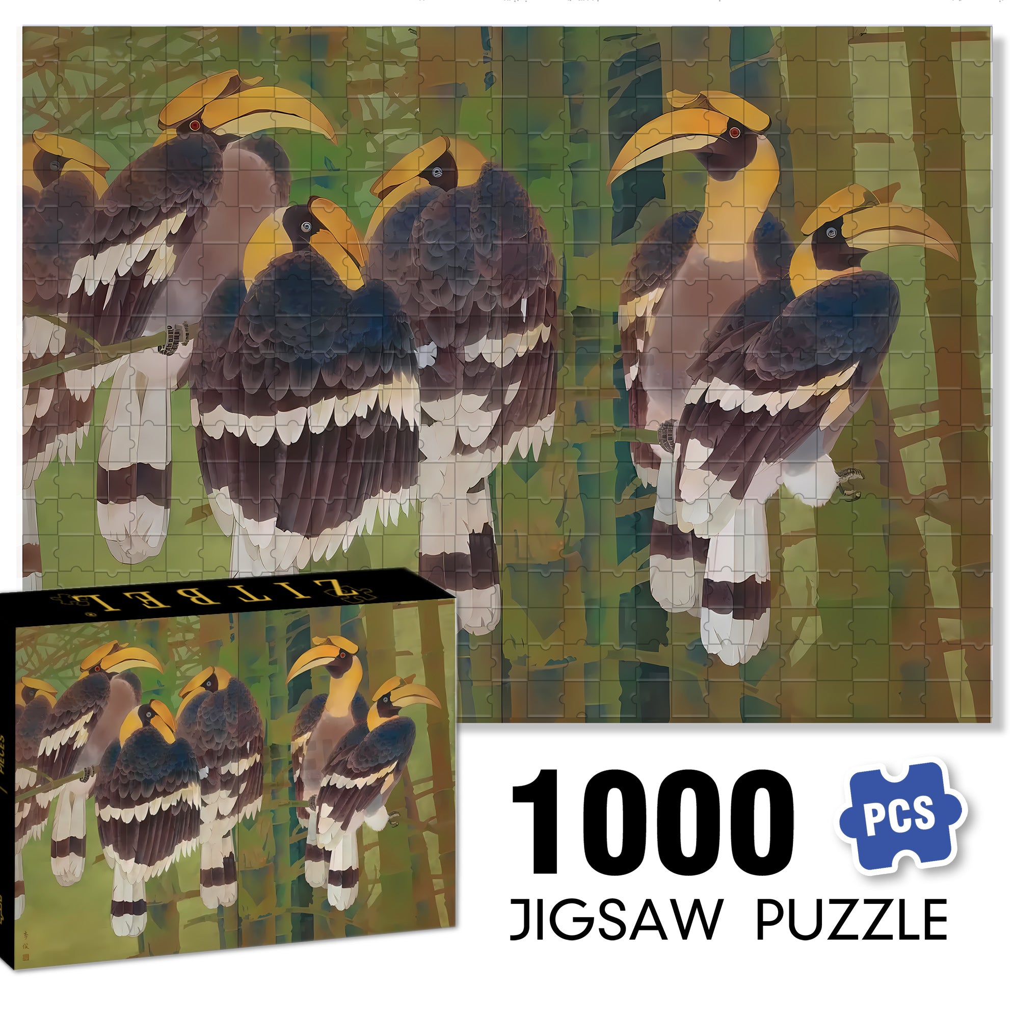Deep In The Bamboo Forest 500pcs/1000pcs Jigsaw Puzzle, Scratch-Resistant, Interactive Family Game & Brain-Boosting DIY Decor, Perfect for Halloween, Christmas & New Year Gifts, Family Puzzle Game