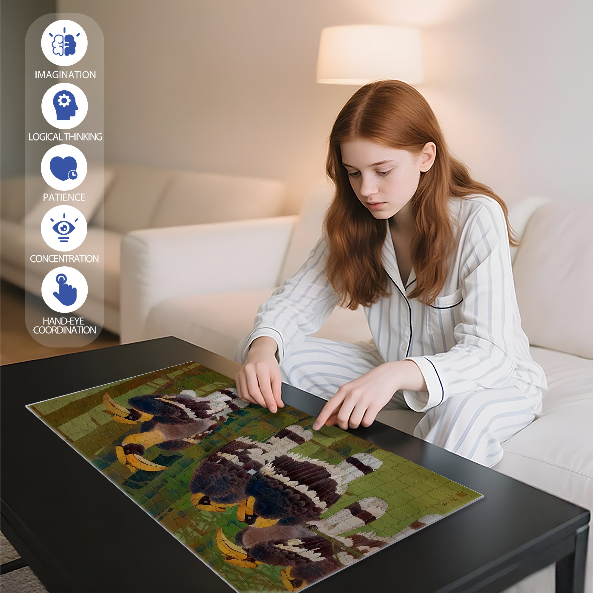 Deep In The Bamboo Forest 500pcs/1000pcs Jigsaw Puzzle, Scratch-Resistant, Interactive Family Game & Brain-Boosting DIY Decor, Perfect for Halloween, Christmas & New Year Gifts, Family Puzzle Game