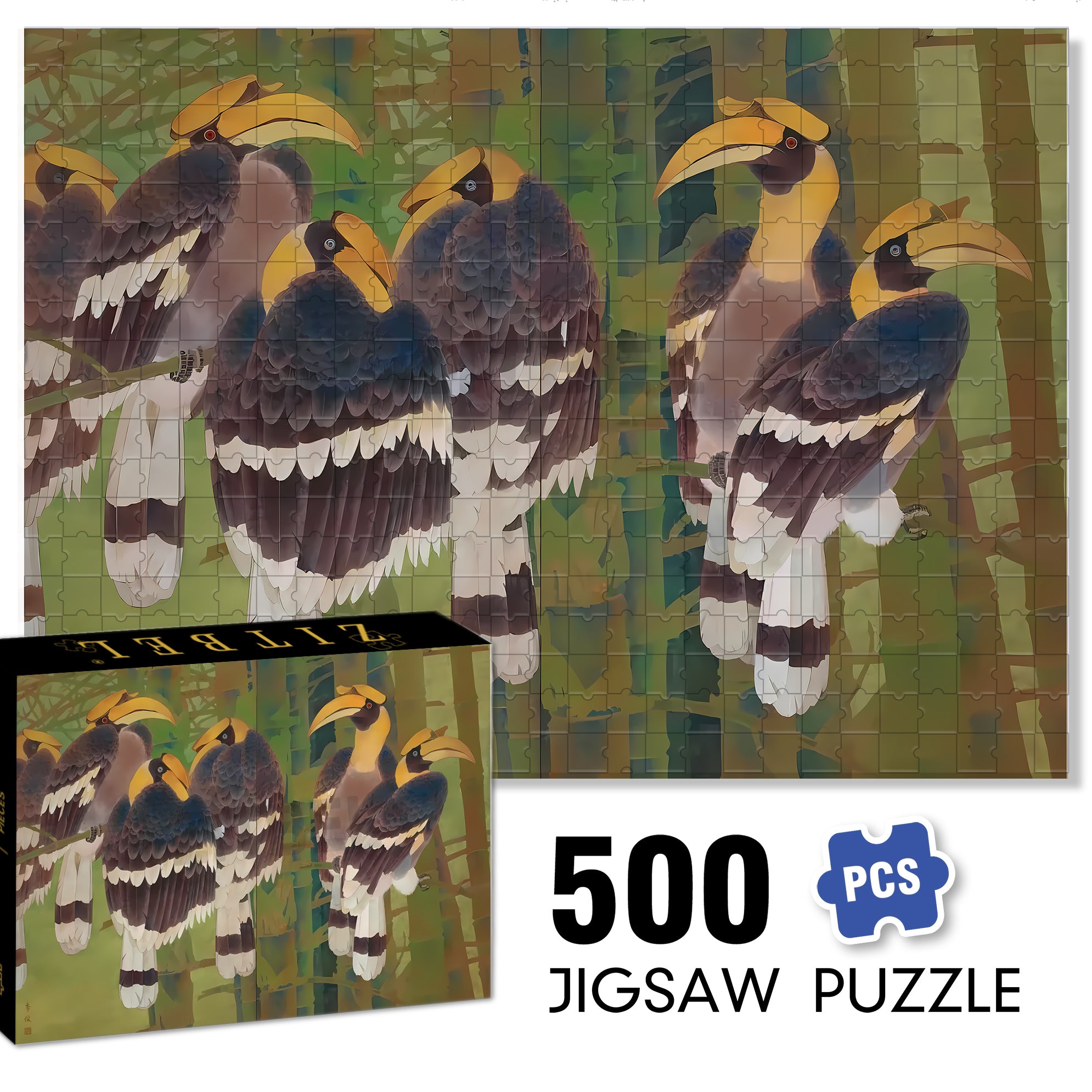 Deep In The Bamboo Forest 500pcs/1000pcs Jigsaw Puzzle, Scratch-Resistant, Interactive Family Game & Brain-Boosting DIY Decor, Perfect for Halloween, Christmas & New Year Gifts, Family Puzzle Game