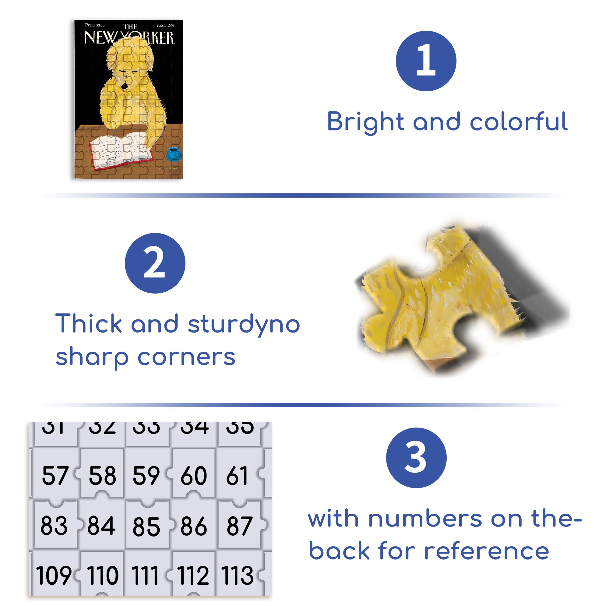 Dog Reads Book 500pcs/1000pcs Jigsaw Puzzle, Scratch-Resistant, Interactive Family Game & Brain-Boosting DIY Decor, Perfect for Halloween, Christmas & New Year Gifts, Family Puzzle Game