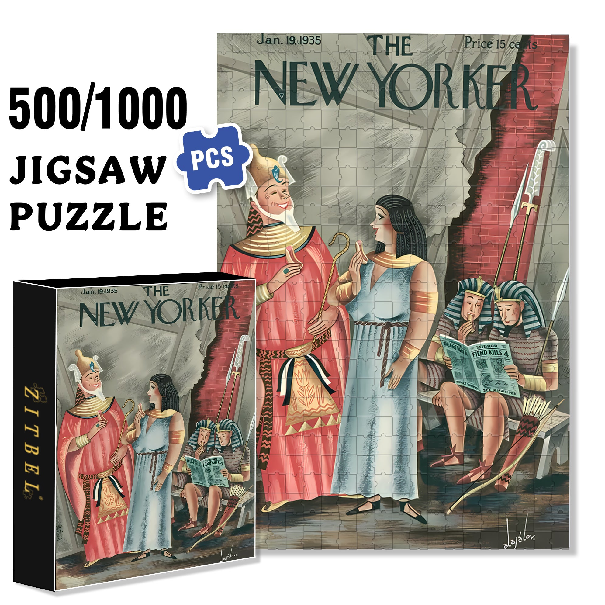 Egyptian Actor 500pcs/1000pcs Jigsaw Puzzle, Scratch-Resistant, Interactive Family Game & Brain-Boosting DIY Decor, Perfect for Halloween, Christmas & New Year Gifts, Family Puzzle Game