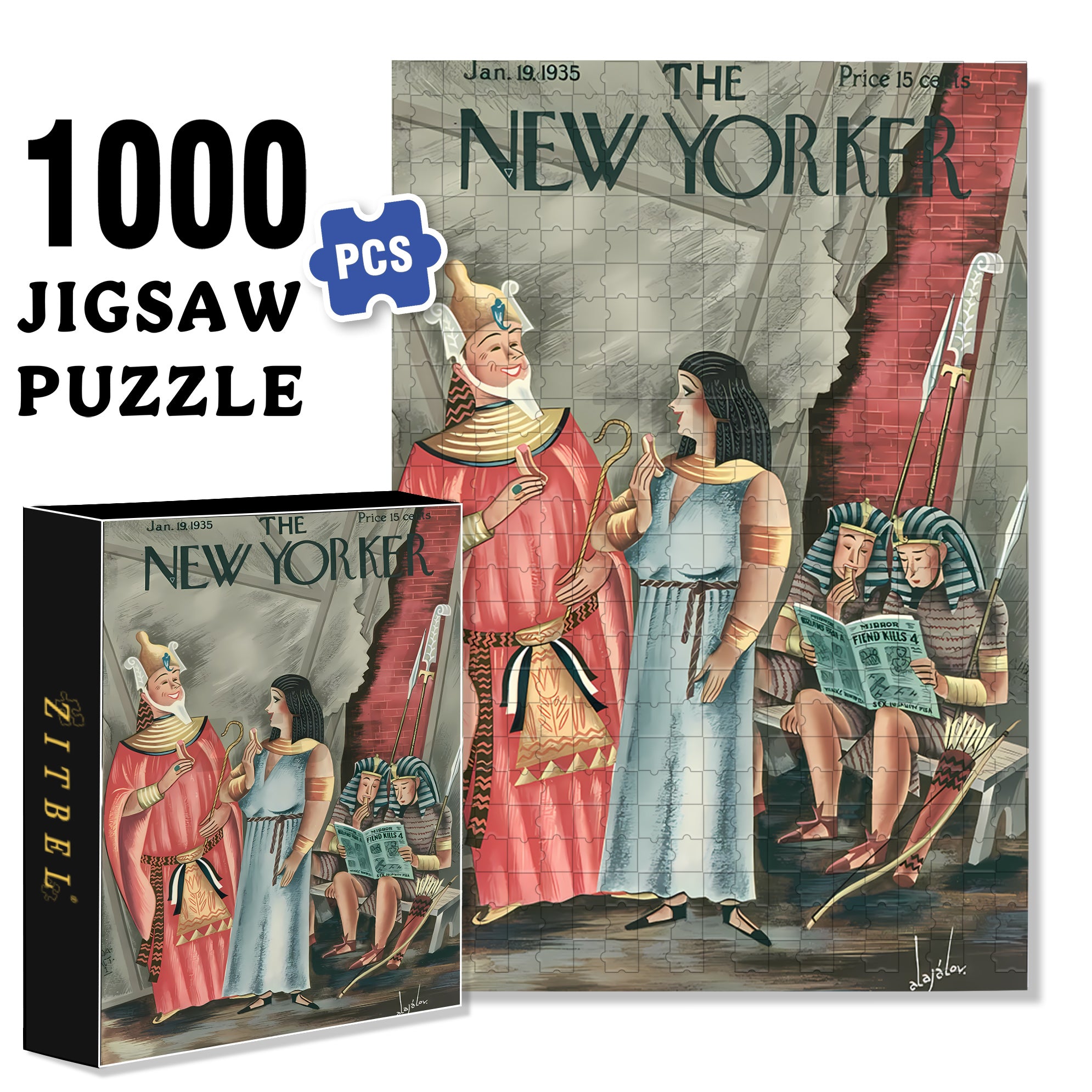 Egyptian Actor 500pcs/1000pcs Jigsaw Puzzle, Scratch-Resistant, Interactive Family Game & Brain-Boosting DIY Decor, Perfect for Halloween, Christmas & New Year Gifts, Family Puzzle Game