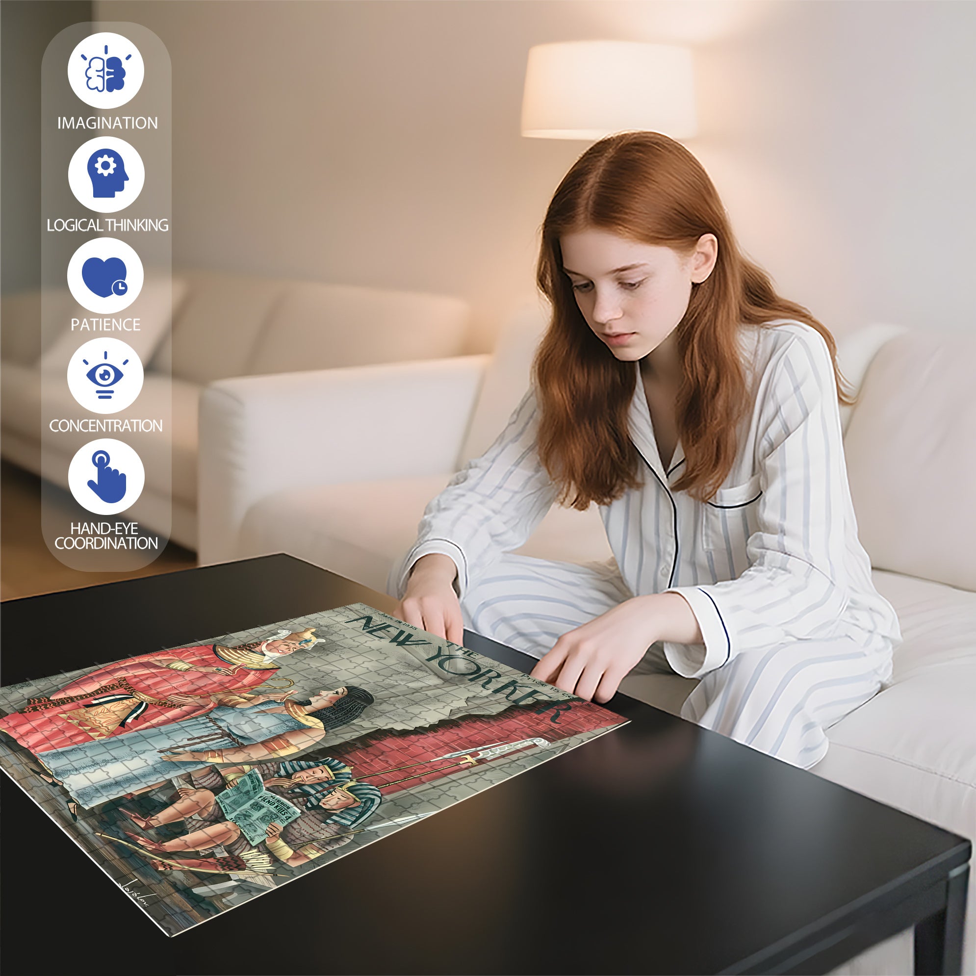 Egyptian Actor 500pcs/1000pcs Jigsaw Puzzle, Scratch-Resistant, Interactive Family Game & Brain-Boosting DIY Decor, Perfect for Halloween, Christmas & New Year Gifts, Family Puzzle Game