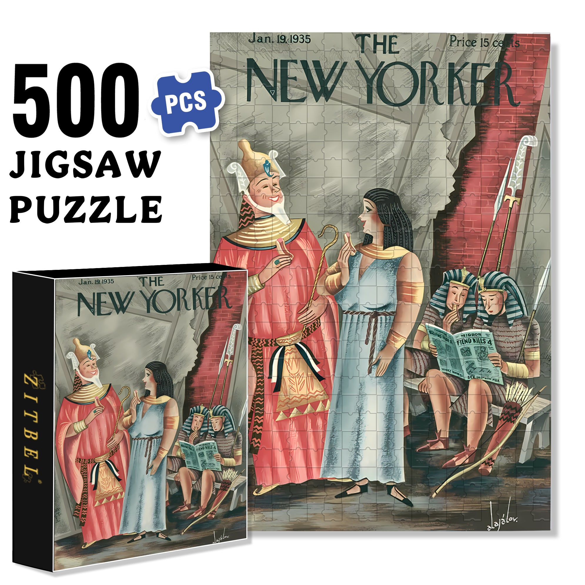 Egyptian Actor 500pcs/1000pcs Jigsaw Puzzle, Scratch-Resistant, Interactive Family Game & Brain-Boosting DIY Decor, Perfect for Halloween, Christmas & New Year Gifts, Family Puzzle Game