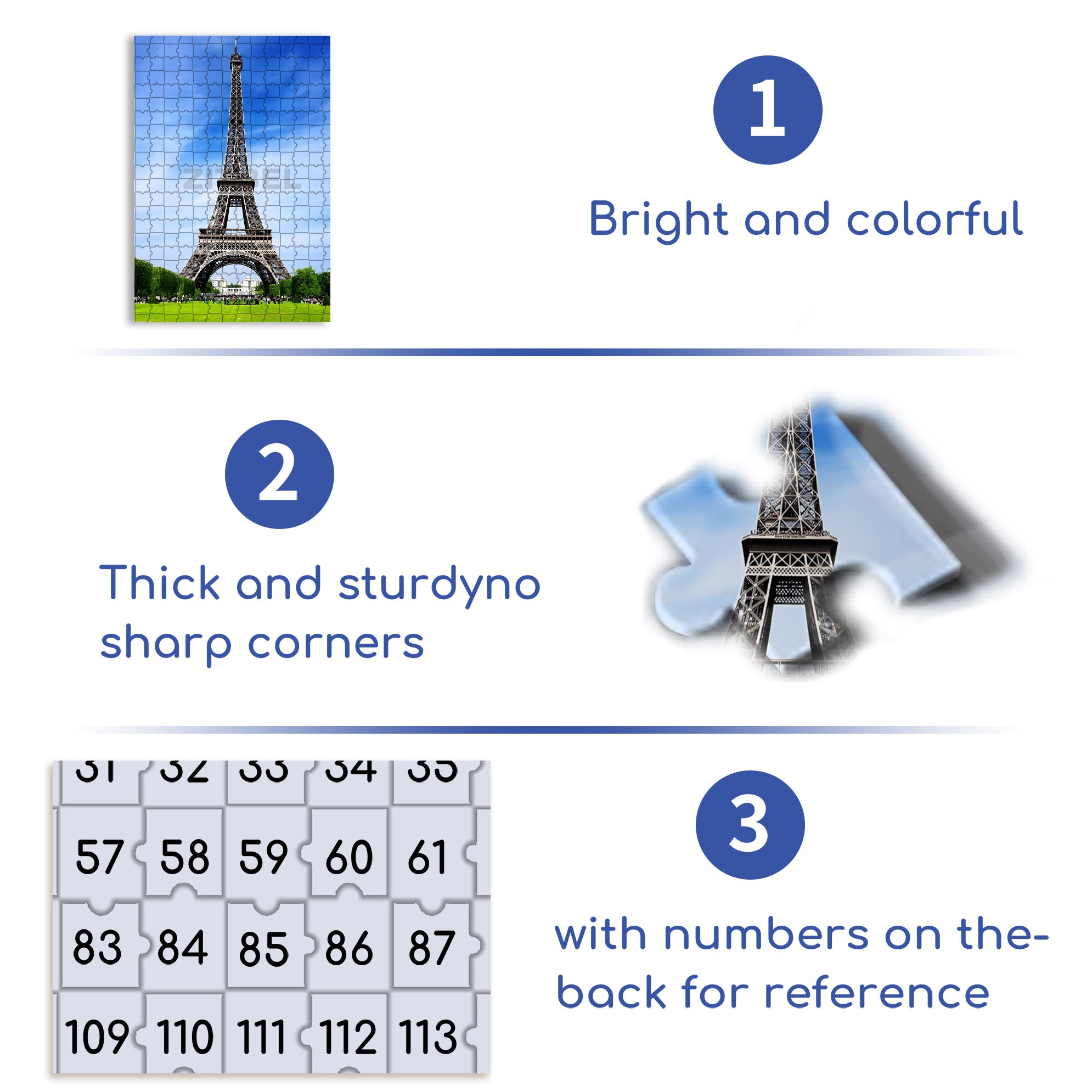 Eiffel Tower in Paris 500pcs/1000pcs Jigsaw Puzzle, Scratch-Resistant, Interactive Family Game & Brain-Boosting DIY Decor, Perfect for Halloween, Christmas & New Year Gifts, Family Puzzle Game