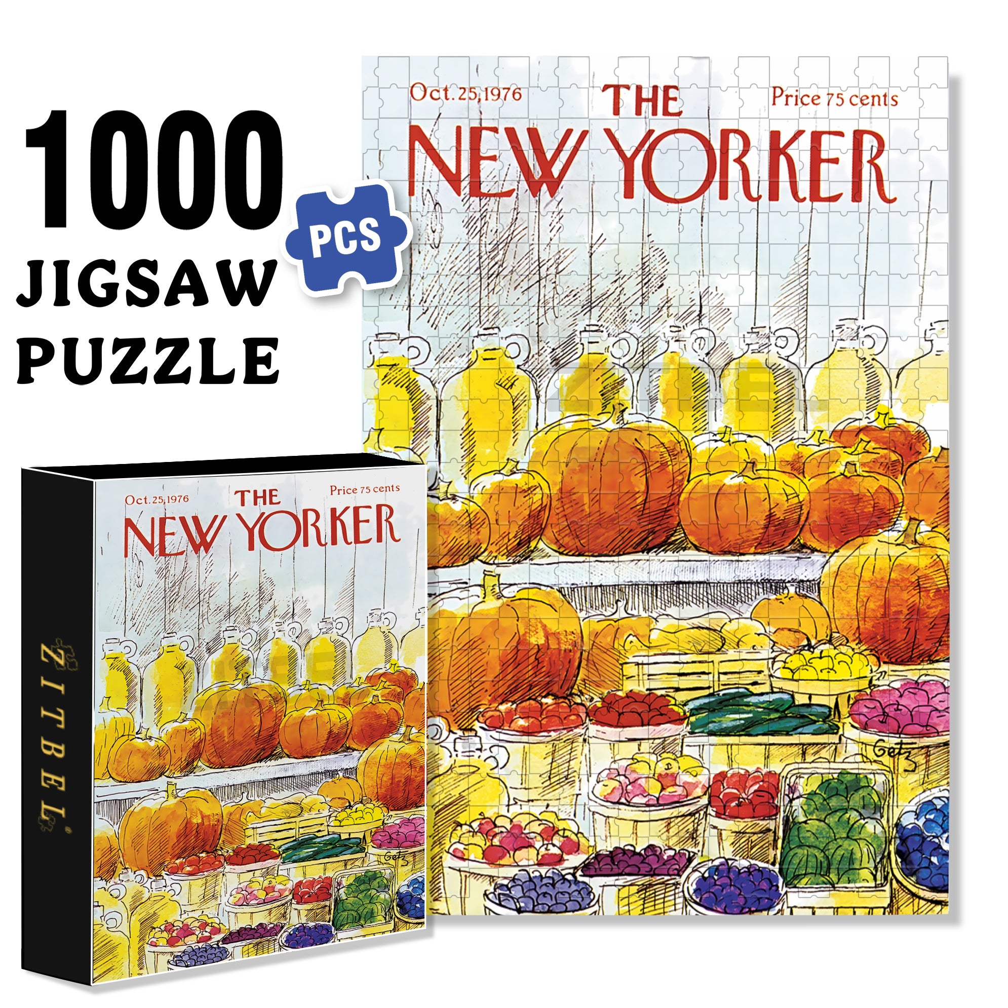 Farm Stand 500pcs/1000pcs Jigsaw Puzzle, Scratch-Resistant, Interactive Family Game & Brain-Boosting DIY Decor, Perfect for Halloween, Christmas & New Year Gifts, Family Puzzle Game