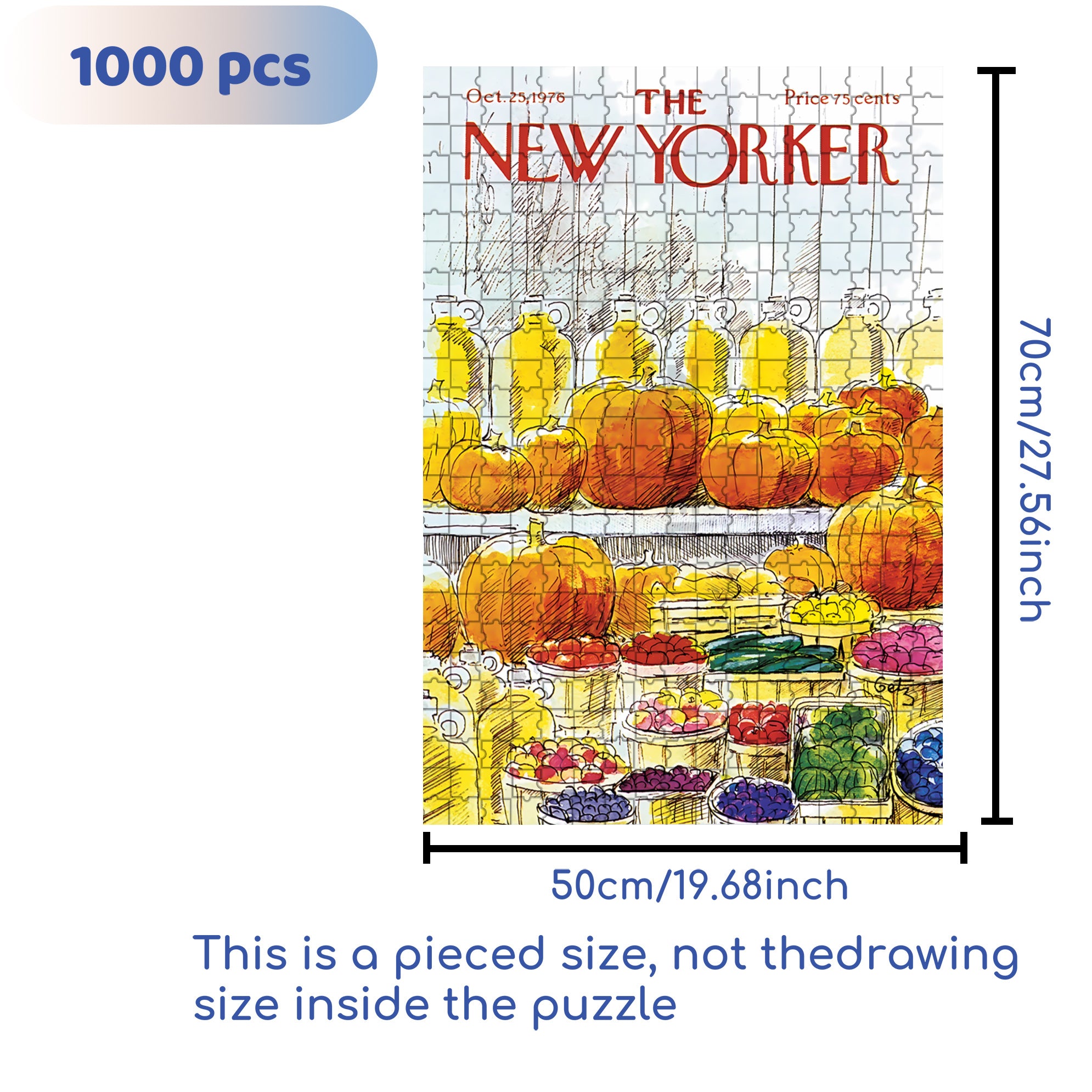 Farm Stand 500pcs/1000pcs Jigsaw Puzzle, Scratch-Resistant, Interactive Family Game & Brain-Boosting DIY Decor, Perfect for Halloween, Christmas & New Year Gifts, Family Puzzle Game