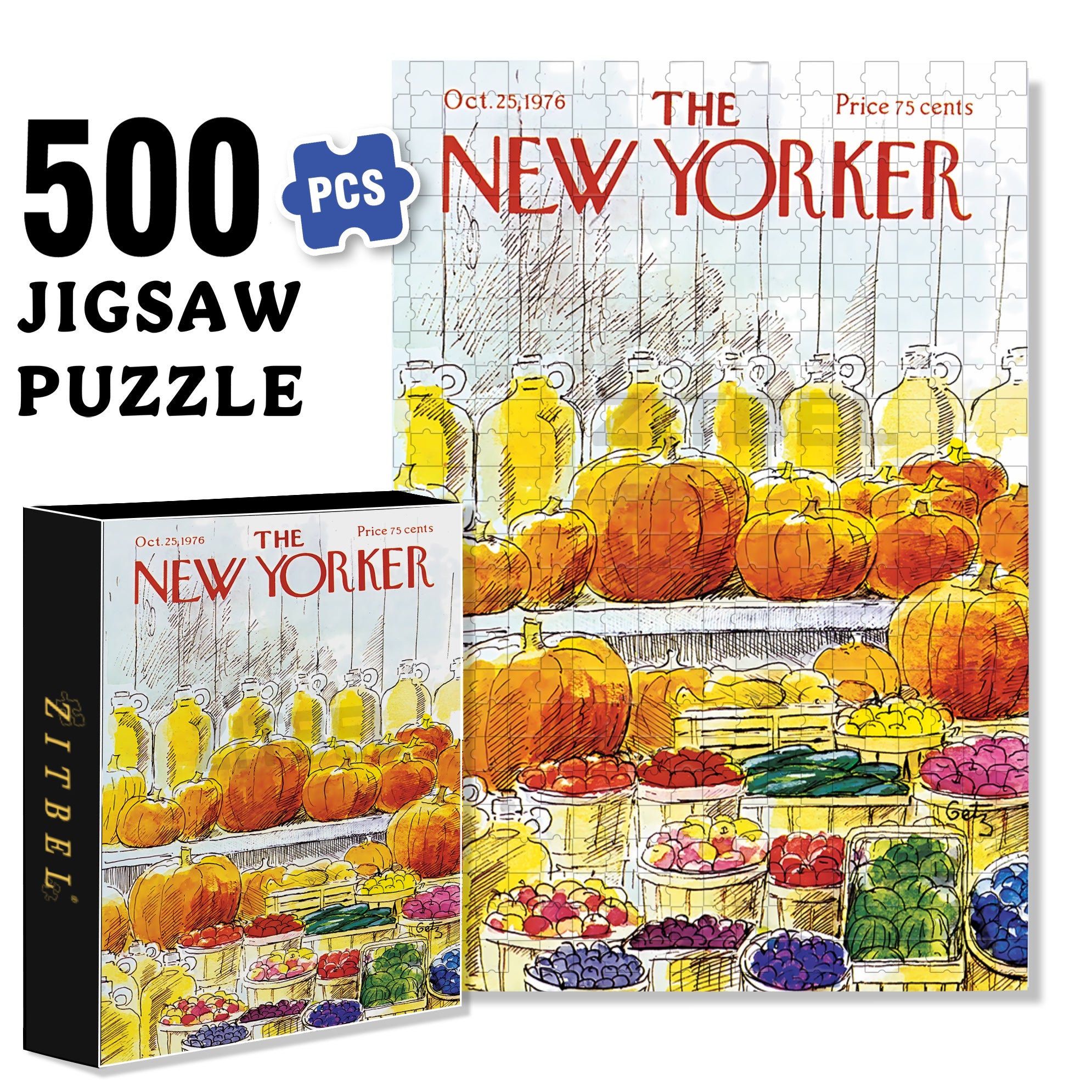 Farm Stand 500pcs/1000pcs Jigsaw Puzzle, Scratch-Resistant, Interactive Family Game & Brain-Boosting DIY Decor, Perfect for Halloween, Christmas & New Year Gifts, Family Puzzle Game