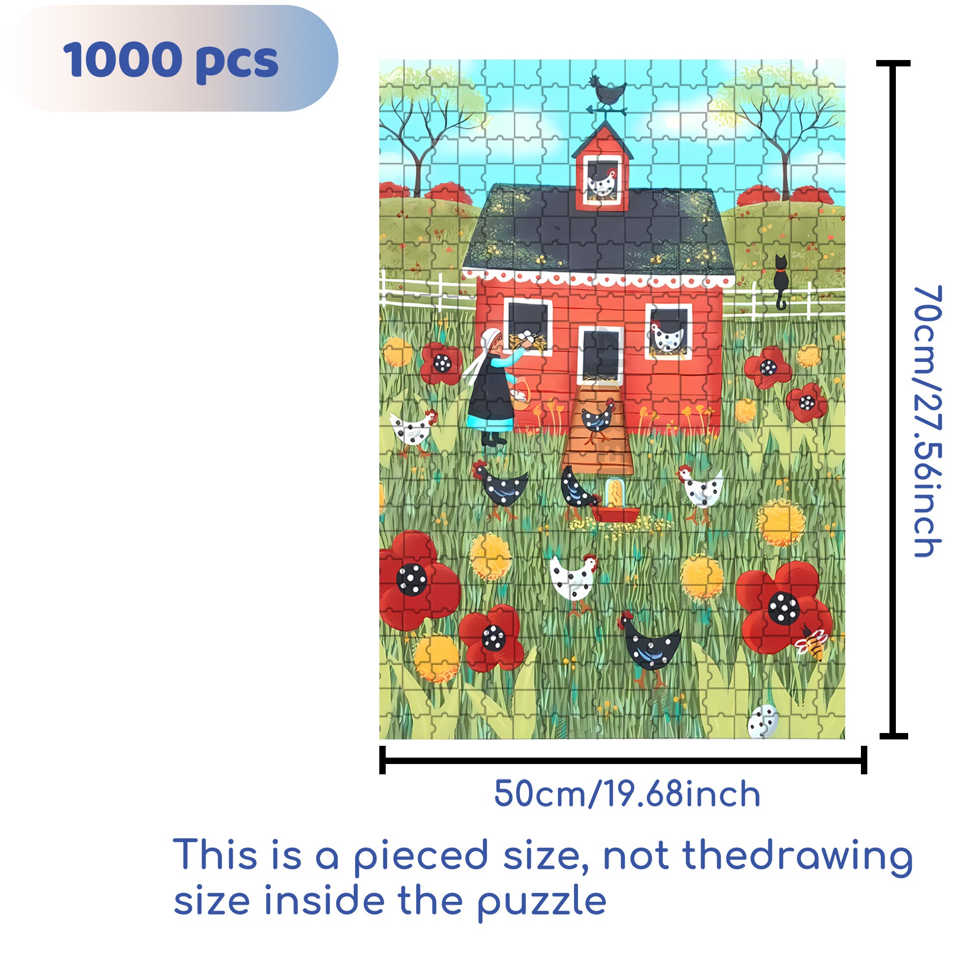 Feeding and Gathering 500pcs/1000pcs Jigsaw Puzzle, Scratch-Resistant, Interactive Family Game & Brain-Boosting DIY Decor, Perfect for Halloween, Christmas & New Year Gifts, Family Puzzle Game