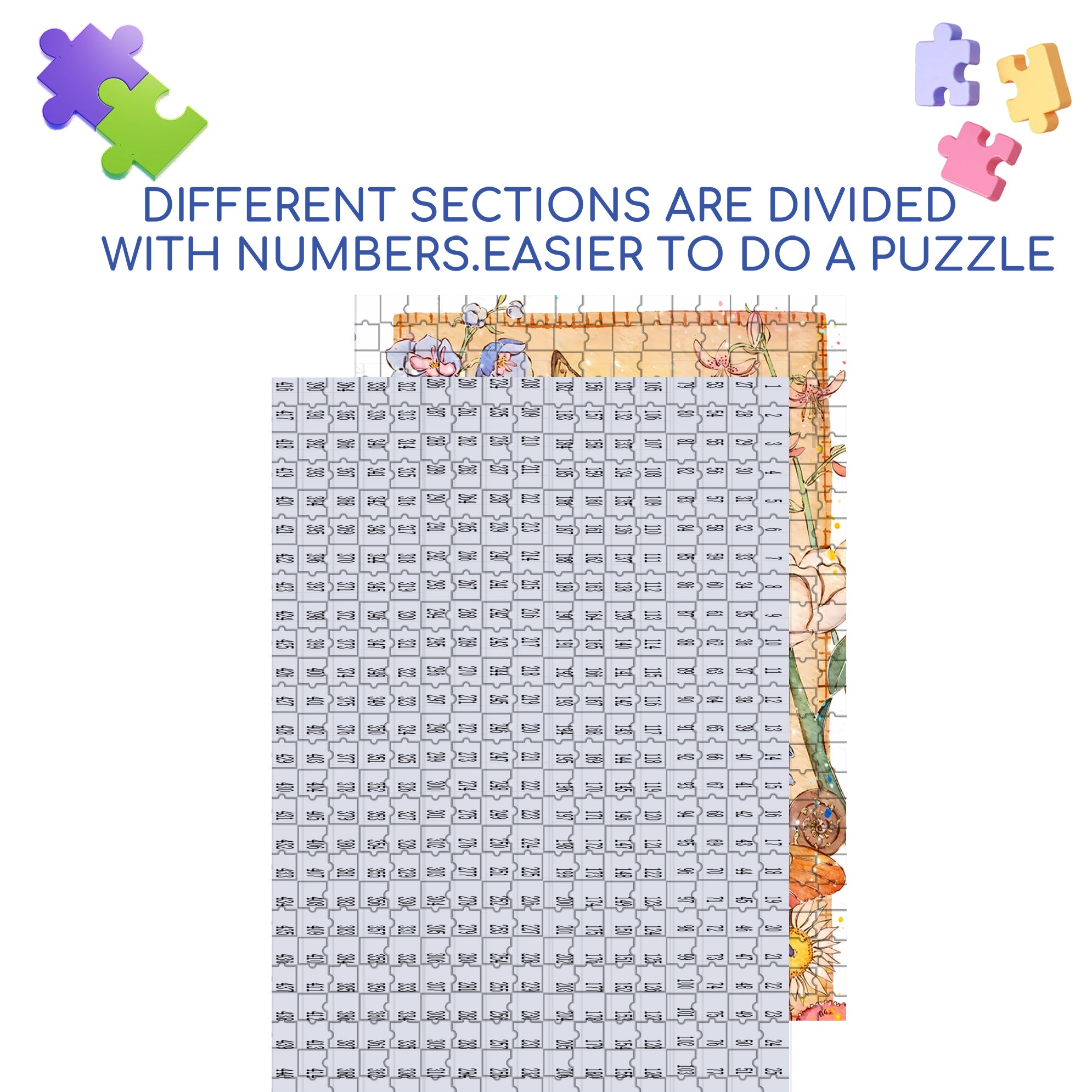 Floral Stationery 500pcs/1000pcs Jigsaw Puzzle, Scratch-Resistant, Interactive Family Game & Brain-Boosting DIY Decor, Perfect for Halloween, Christmas & New Year Gifts, Family Puzzle Game