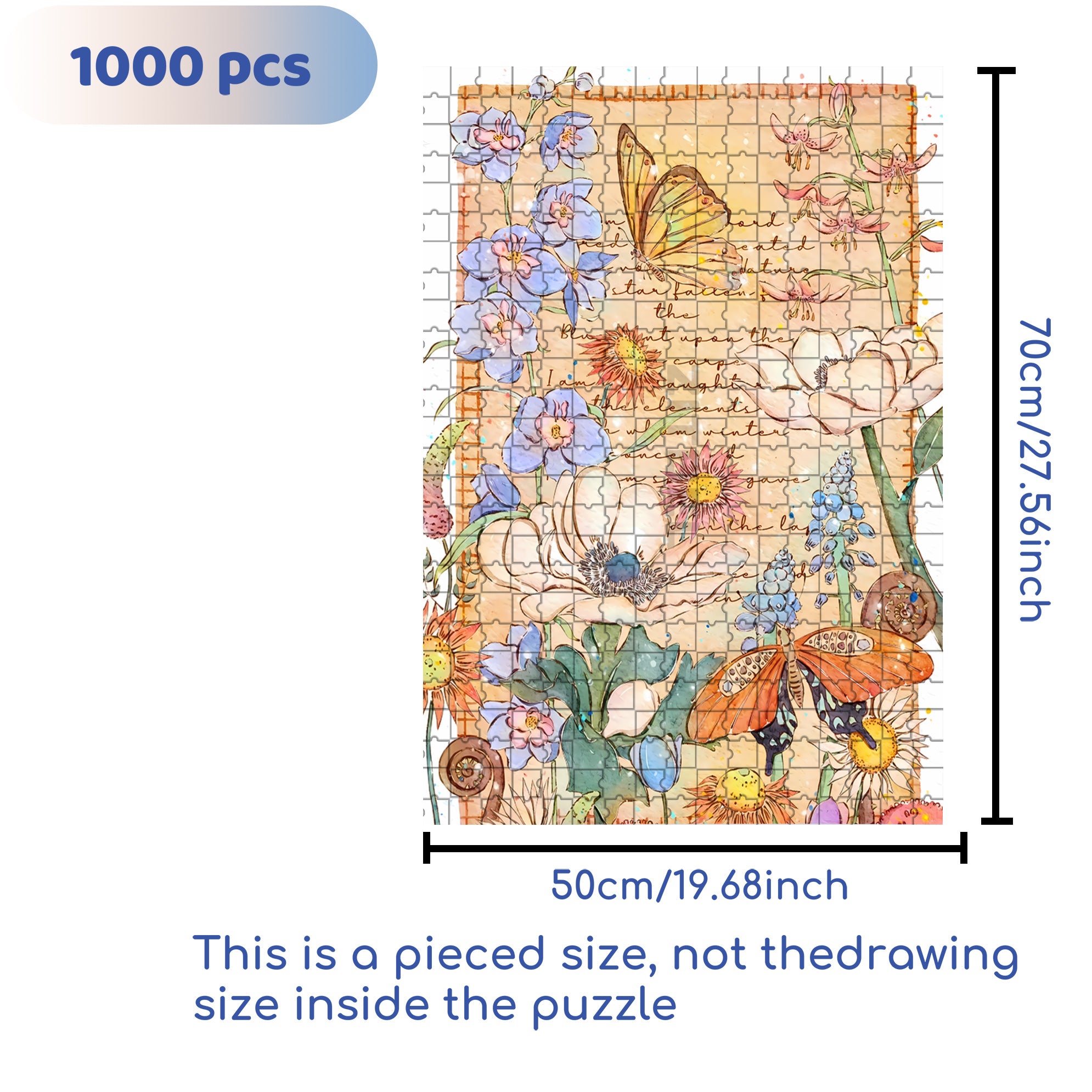 Floral Stationery 500pcs/1000pcs Jigsaw Puzzle, Scratch-Resistant, Interactive Family Game & Brain-Boosting DIY Decor, Perfect for Halloween, Christmas & New Year Gifts, Family Puzzle Game