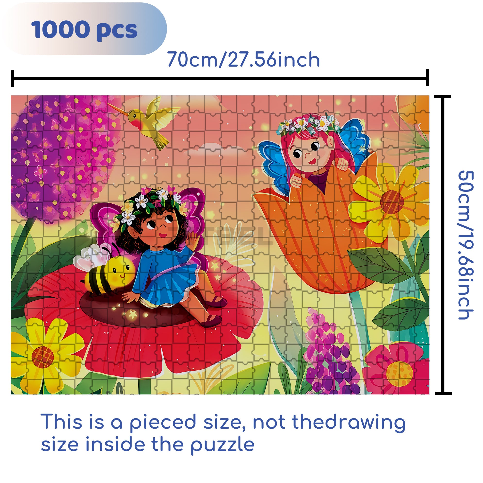 Flower Fairy 500pcs/1000pcs Jigsaw Puzzle, Scratch-Resistant, Interactive Family Game & Brain-Boosting DIY Decor, Perfect for Halloween, Christmas & New Year Gifts, Family Puzzle Game