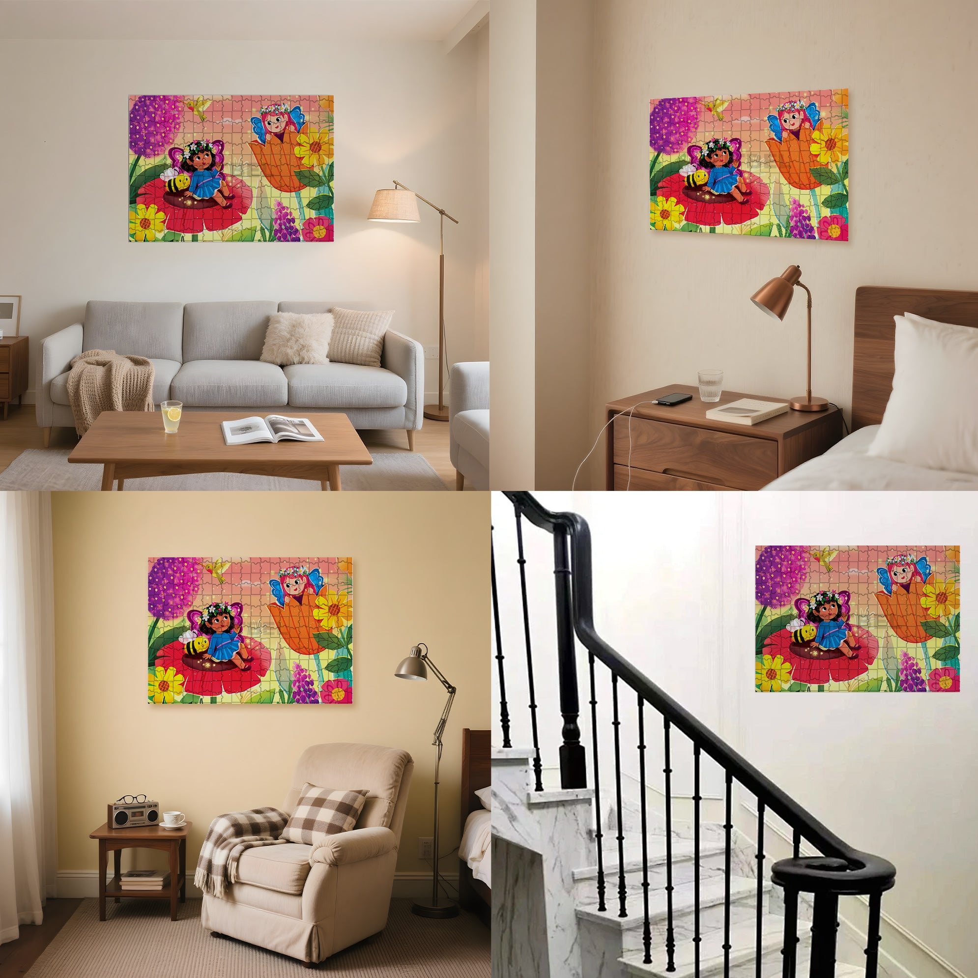 Flower Fairy 500pcs/1000pcs Jigsaw Puzzle, Scratch-Resistant, Interactive Family Game & Brain-Boosting DIY Decor, Perfect for Halloween, Christmas & New Year Gifts, Family Puzzle Game