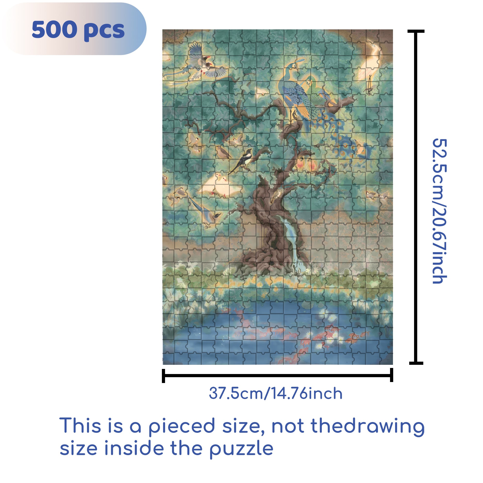 Glowing Bird 500pcs/1000pcs Jigsaw Puzzle, Scratch-Resistant, Interactive Family Game & Brain-Boosting DIY Decor, Perfect for Halloween, Christmas & New Year Gifts, Family Puzzle Game