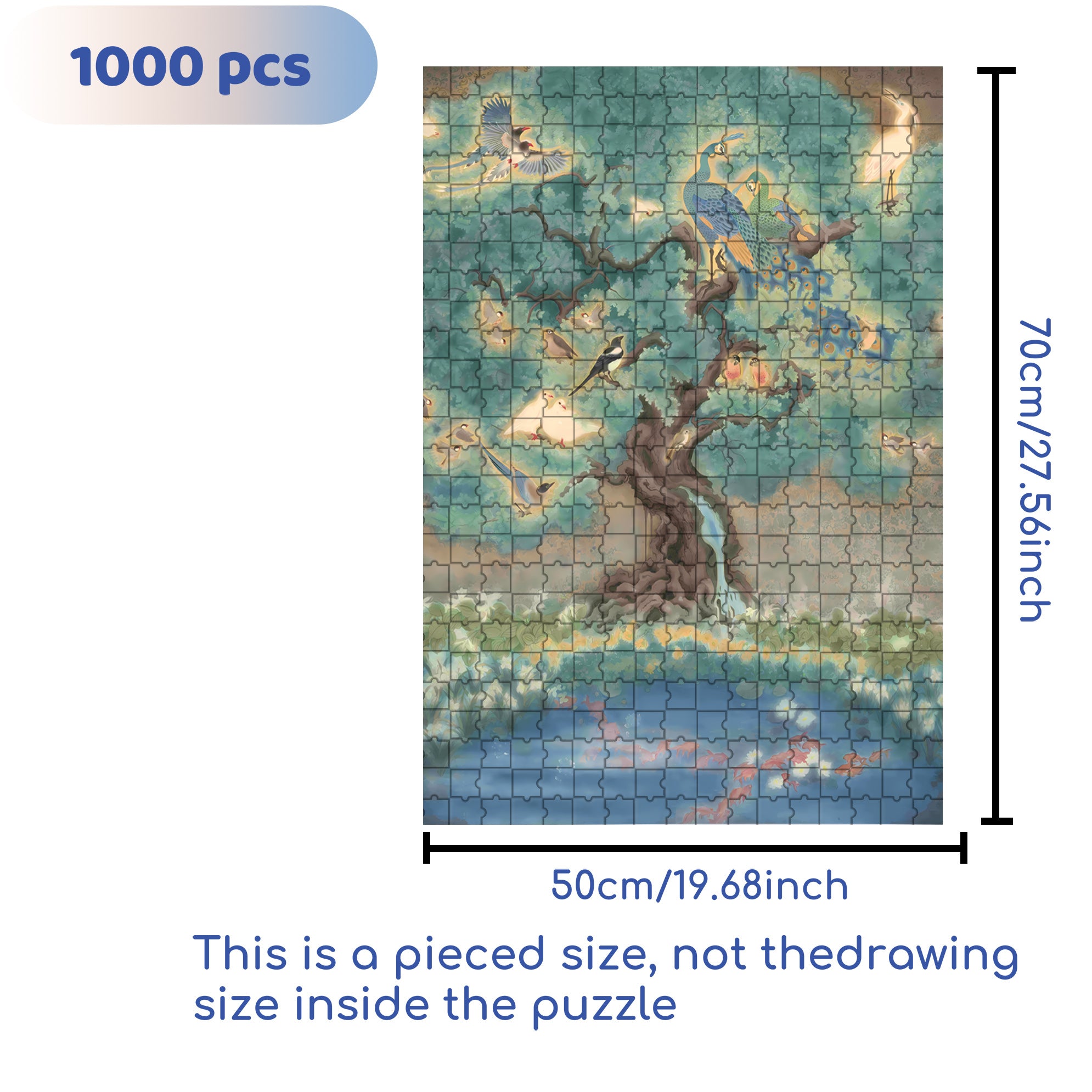 Glowing Bird 500pcs/1000pcs Jigsaw Puzzle, Scratch-Resistant, Interactive Family Game & Brain-Boosting DIY Decor, Perfect for Halloween, Christmas & New Year Gifts, Family Puzzle Game