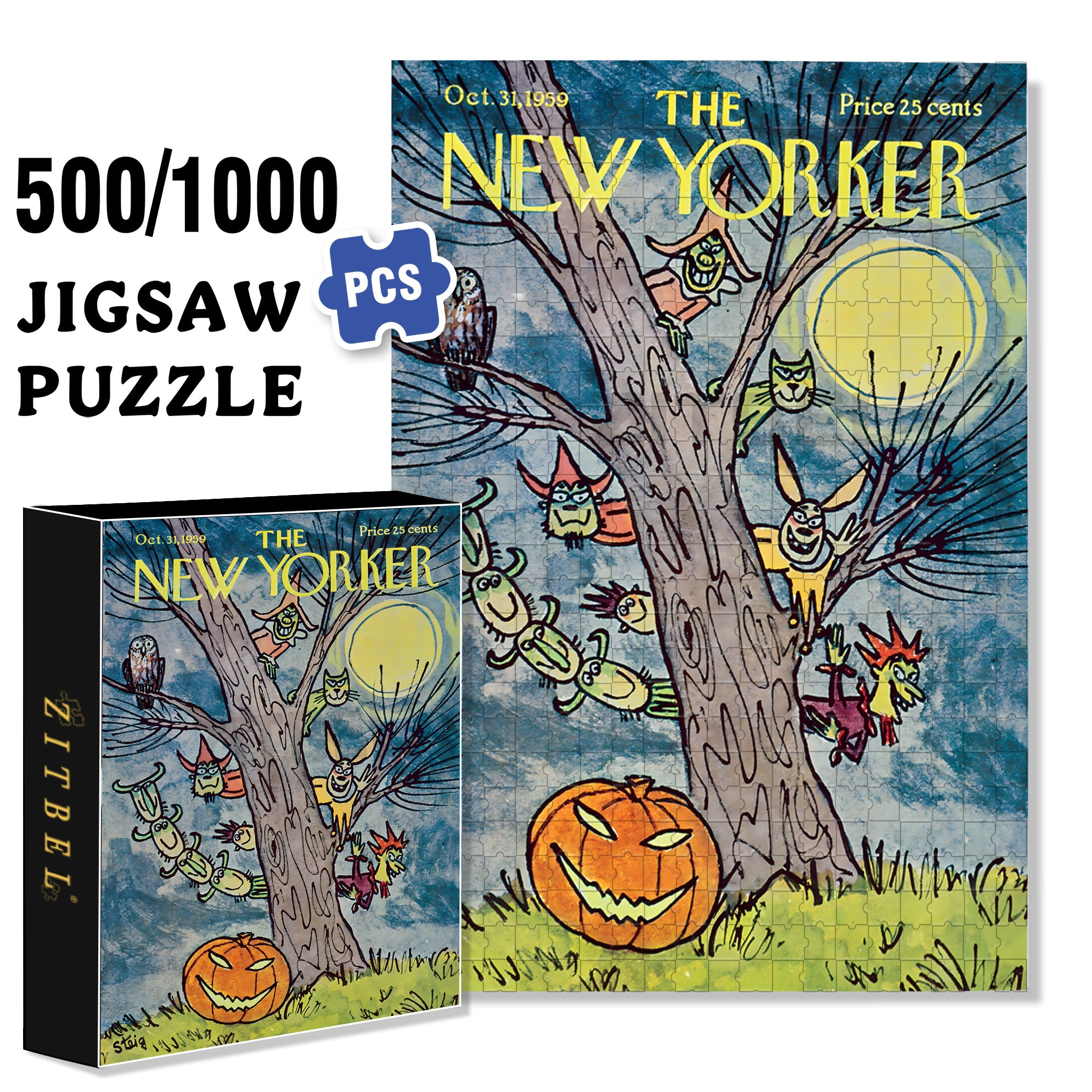 Innocent Eyes 2 500pcs/1000pcs Jigsaw Puzzle, Scratch-Resistant, Interactive Family Game & Brain-Boosting DIY Decor, Perfect for Halloween, Christmas & New Year Gifts, Family Puzzle Game