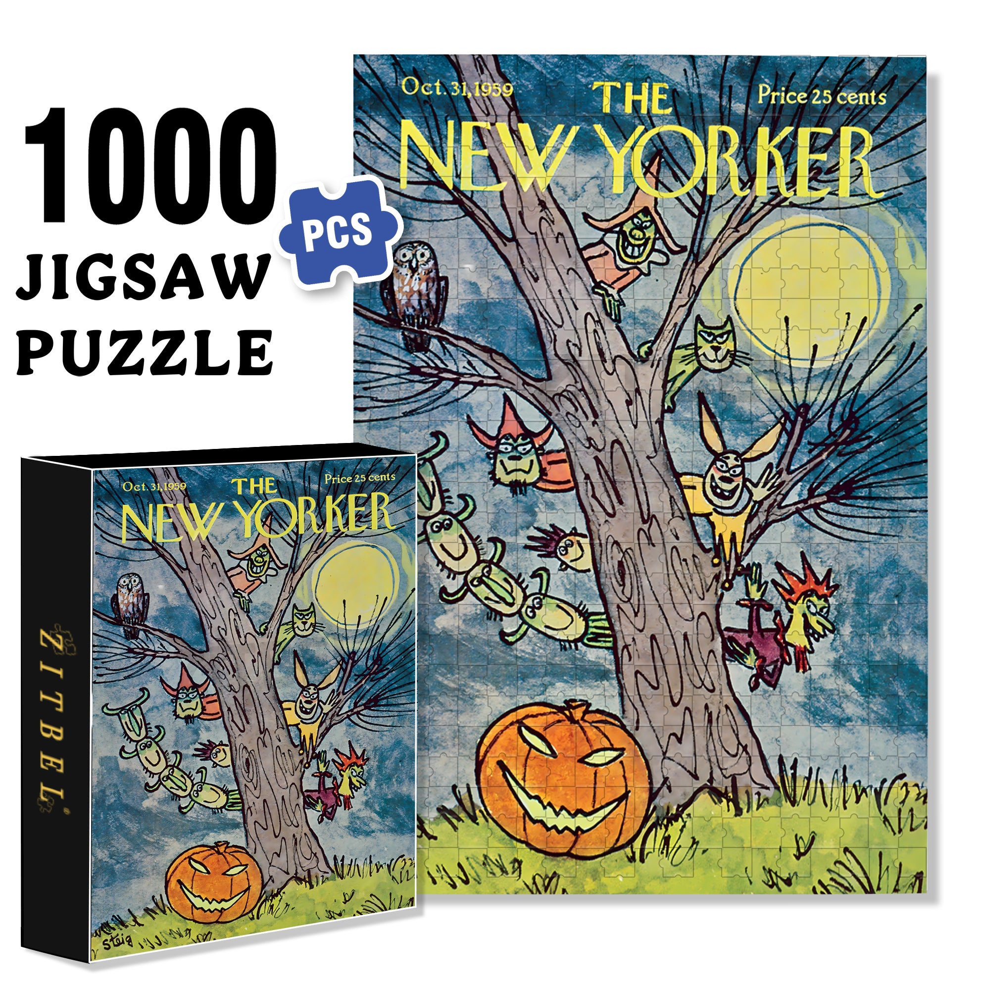 Innocent Eyes 2 500pcs/1000pcs Jigsaw Puzzle, Scratch-Resistant, Interactive Family Game & Brain-Boosting DIY Decor, Perfect for Halloween, Christmas & New Year Gifts, Family Puzzle Game