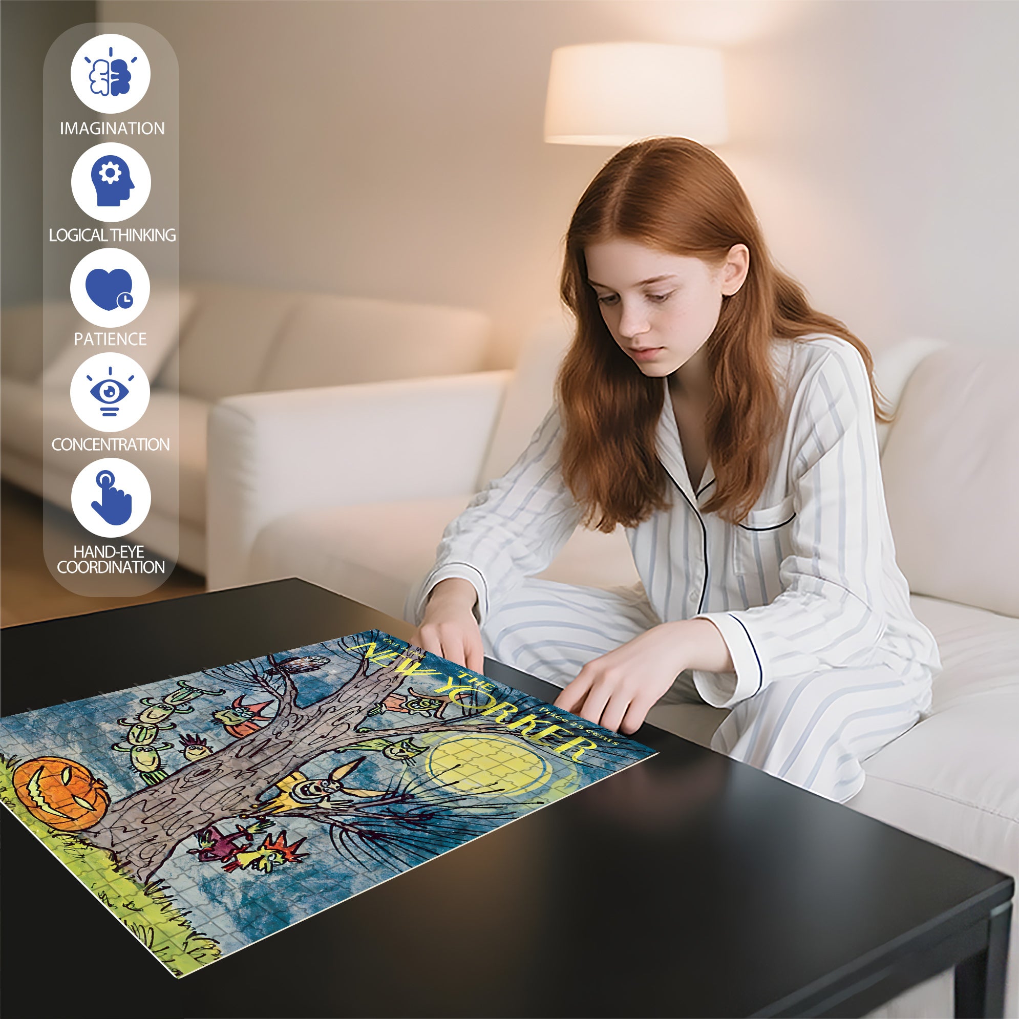 Innocent Eyes 2 500pcs/1000pcs Jigsaw Puzzle, Scratch-Resistant, Interactive Family Game & Brain-Boosting DIY Decor, Perfect for Halloween, Christmas & New Year Gifts, Family Puzzle Game