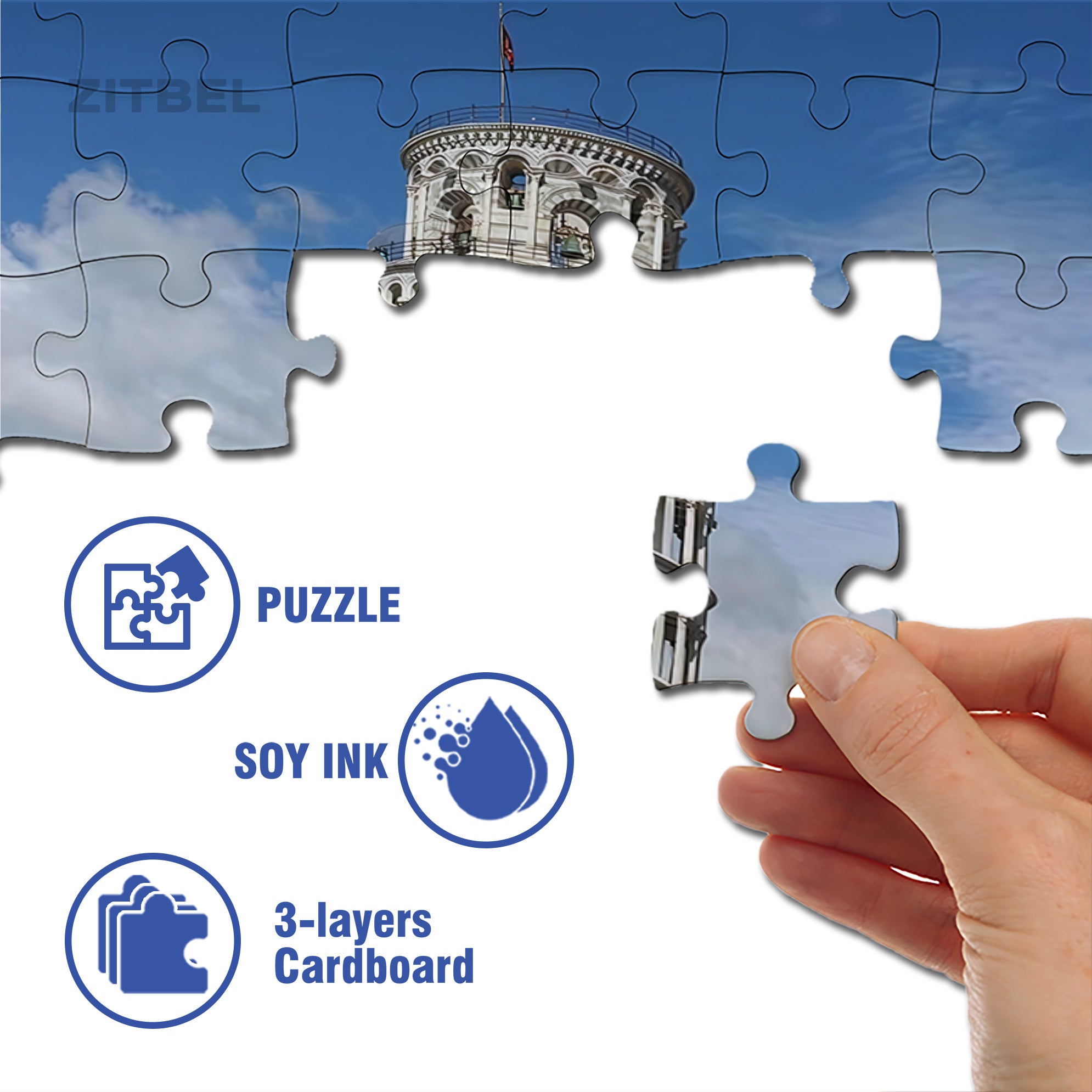 Leaning Tower of Pisa 500pcs/1000pcs Jigsaw Puzzle, Scratch-Resistant, Interactive Family Game & Brain-Boosting DIY Decor, Perfect for Halloween, Christmas & New Year Gifts, Family Puzzle Game