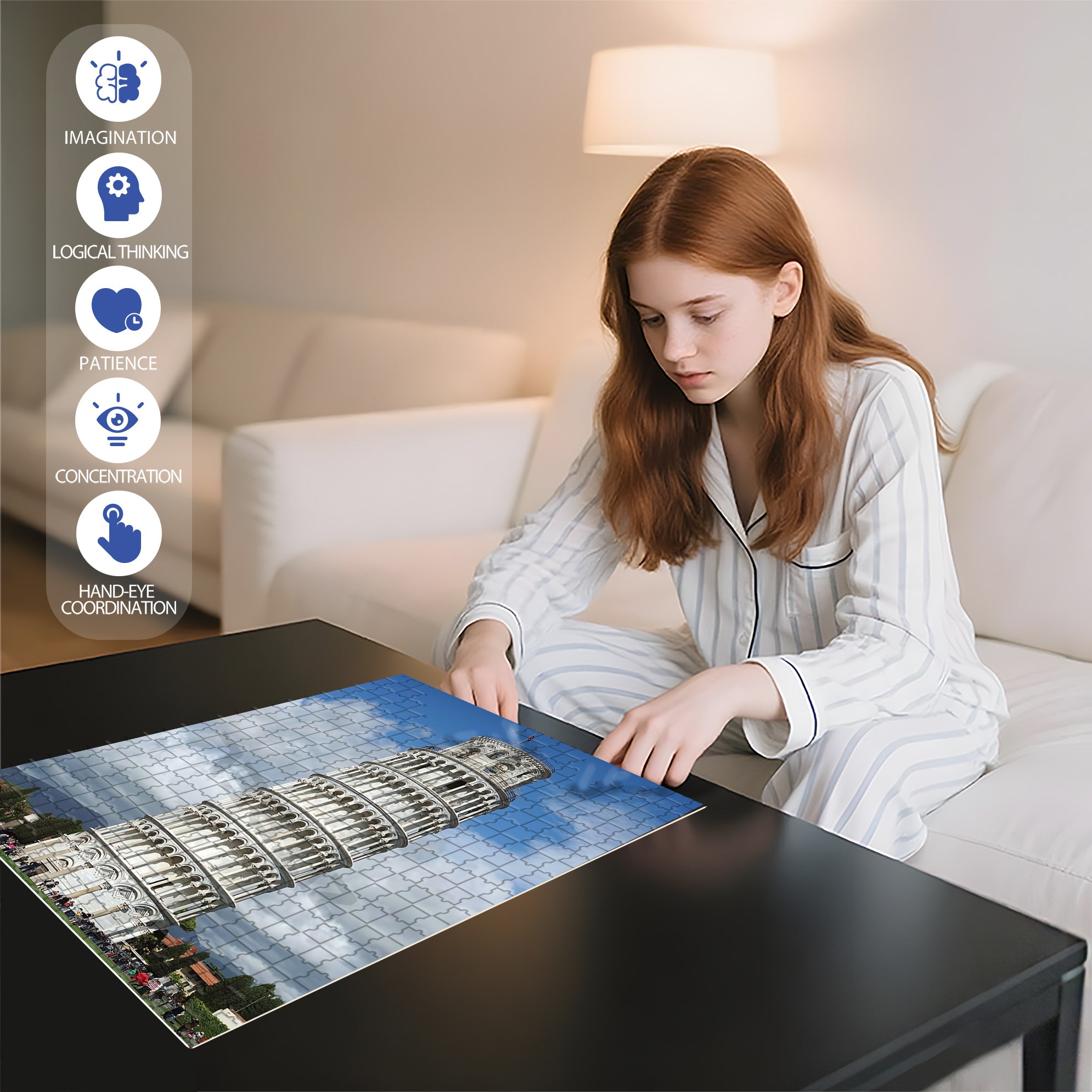 Leaning Tower of Pisa 500pcs/1000pcs Jigsaw Puzzle, Scratch-Resistant, Interactive Family Game & Brain-Boosting DIY Decor, Perfect for Halloween, Christmas & New Year Gifts, Family Puzzle Game