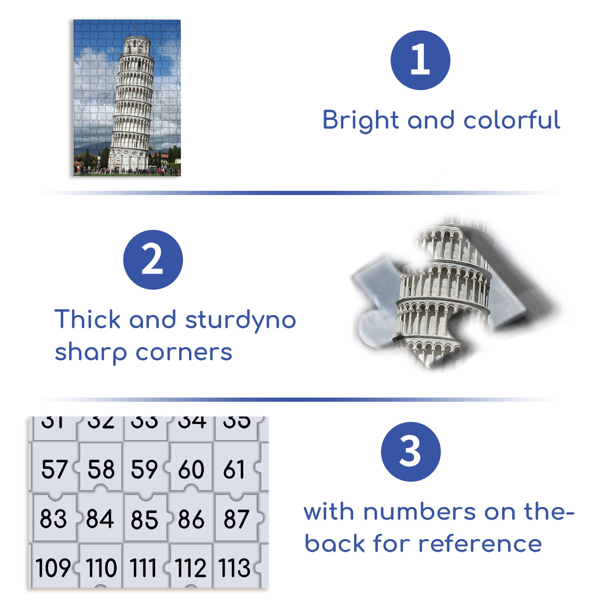 Leaning Tower of Pisa 500pcs/1000pcs Jigsaw Puzzle, Scratch-Resistant, Interactive Family Game & Brain-Boosting DIY Decor, Perfect for Halloween, Christmas & New Year Gifts, Family Puzzle Game