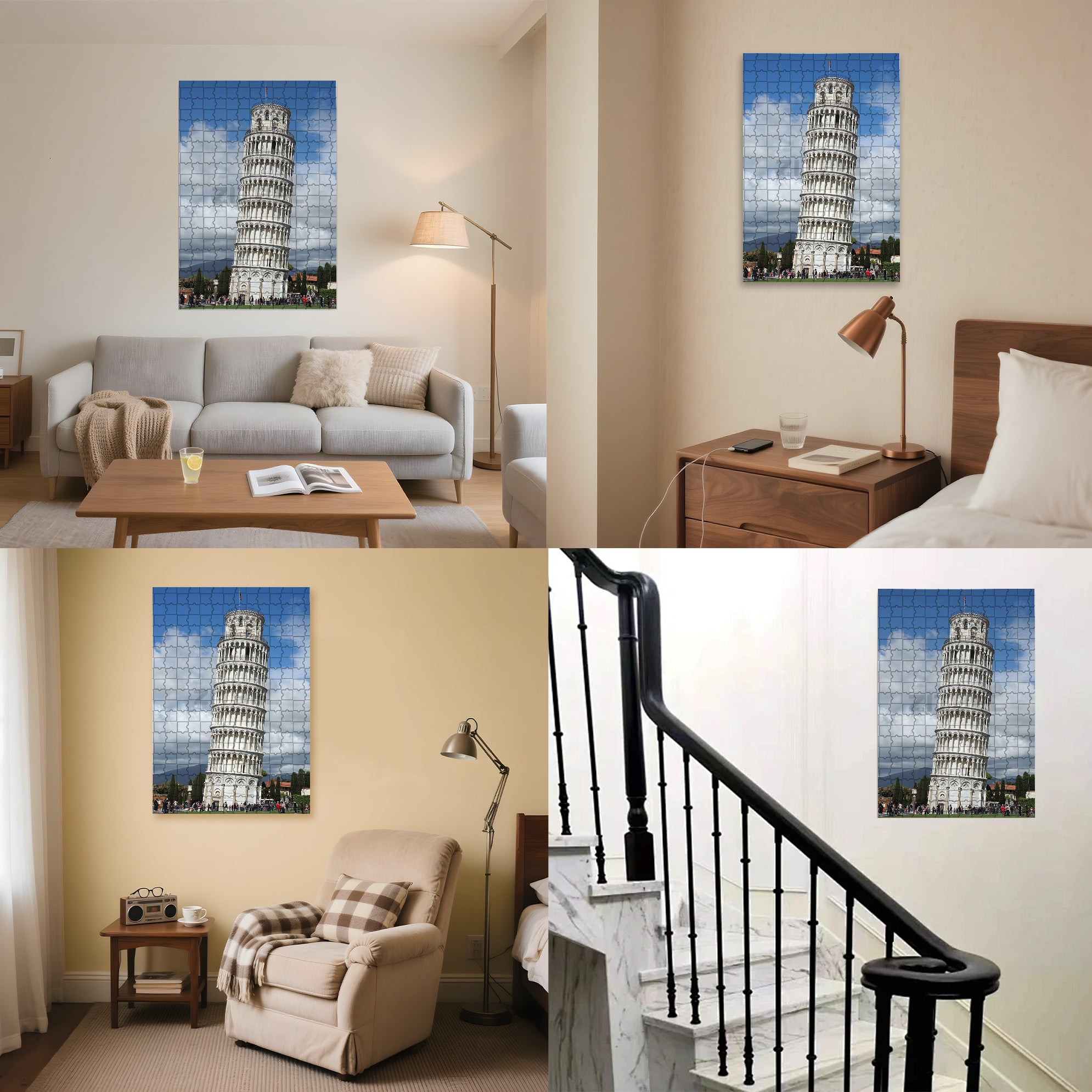 Leaning Tower of Pisa 500pcs/1000pcs Jigsaw Puzzle, Scratch-Resistant, Interactive Family Game & Brain-Boosting DIY Decor, Perfect for Halloween, Christmas & New Year Gifts, Family Puzzle Game