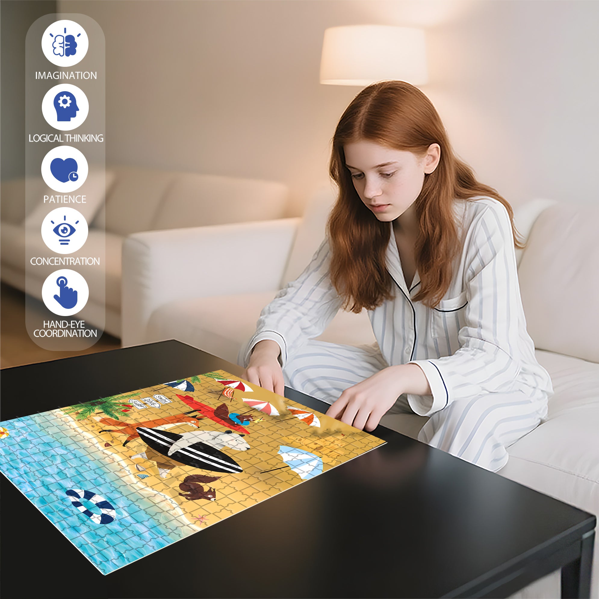 Like Surfing 500pcs/1000pcs Jigsaw Puzzle, Scratch-Resistant, Interactive Family Game & Brain-Boosting DIY Decor, Perfect for Halloween, Christmas & New Year Gifts, Family Puzzle Game