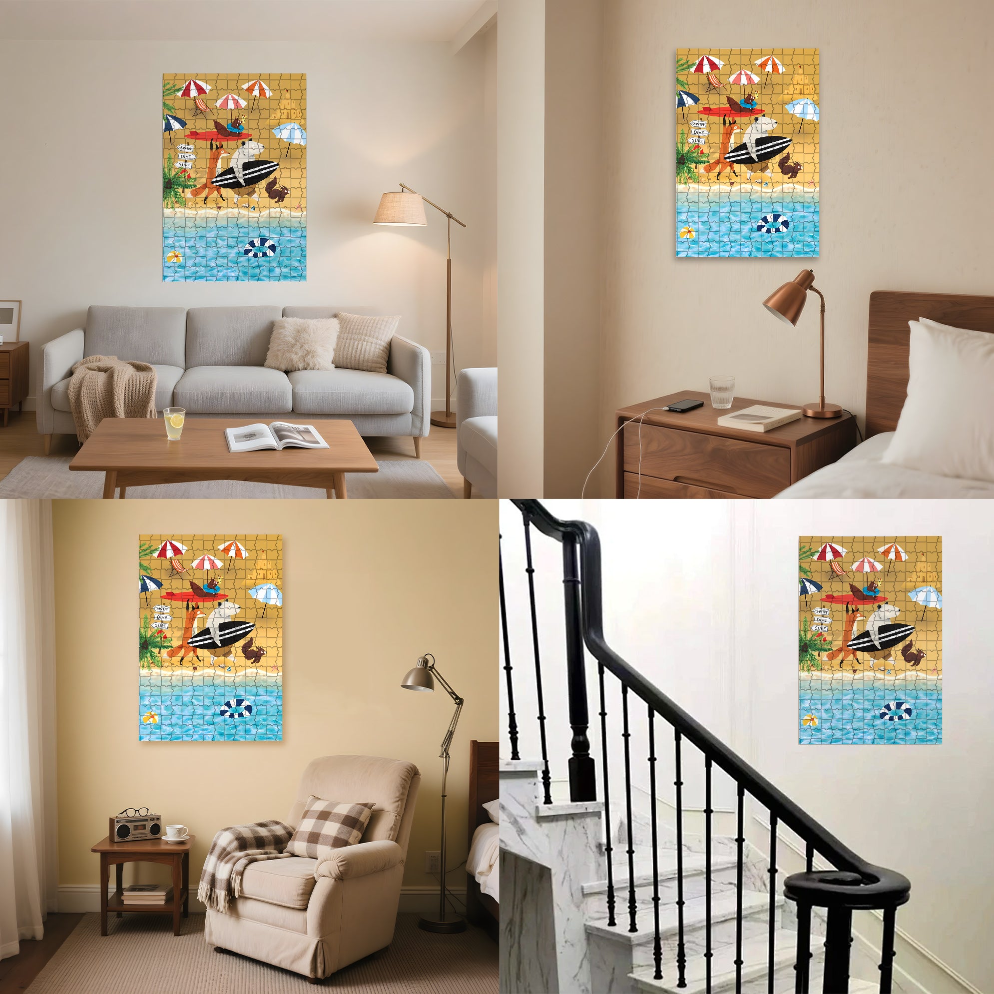 Like Surfing 500pcs/1000pcs Jigsaw Puzzle, Scratch-Resistant, Interactive Family Game & Brain-Boosting DIY Decor, Perfect for Halloween, Christmas & New Year Gifts, Family Puzzle Game