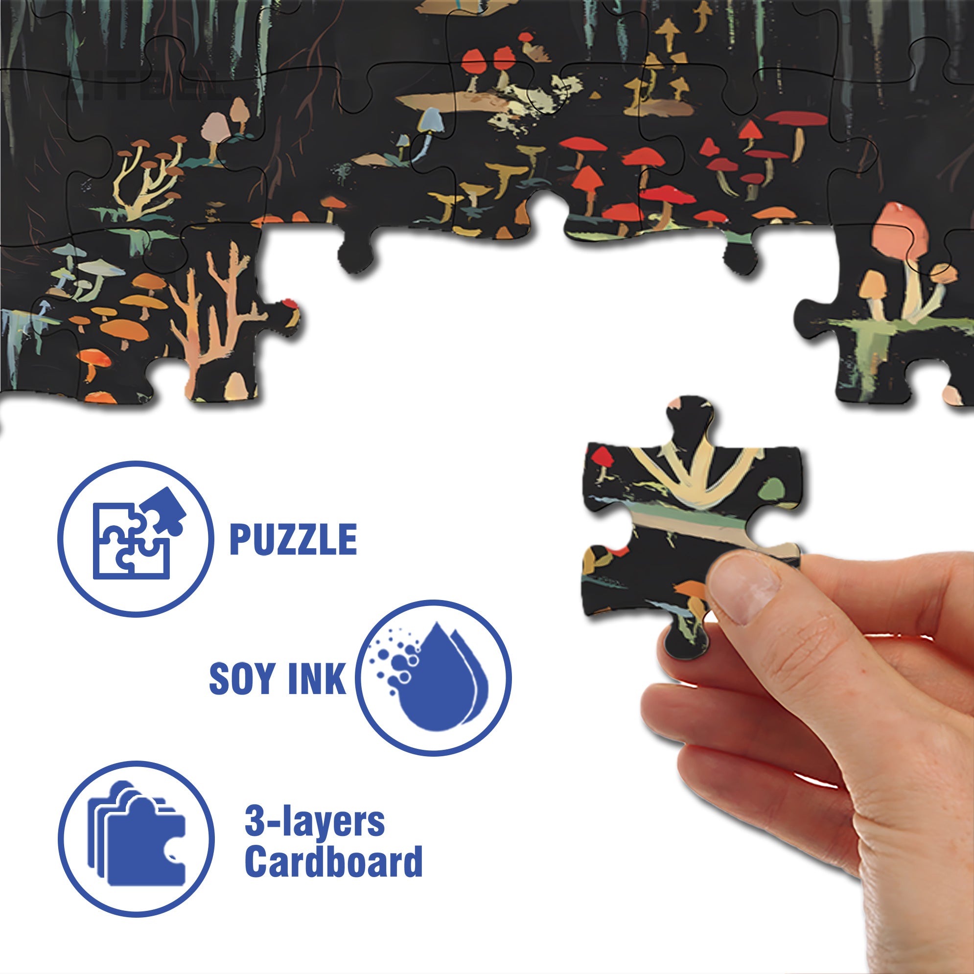 Mushroom Boy 500pcs/1000pcs Jigsaw Puzzle, Scratch-Resistant, Interactive Family Game & Brain-Boosting DIY Decor, Perfect for Halloween, Christmas & New Year Gifts, Family Puzzle Game