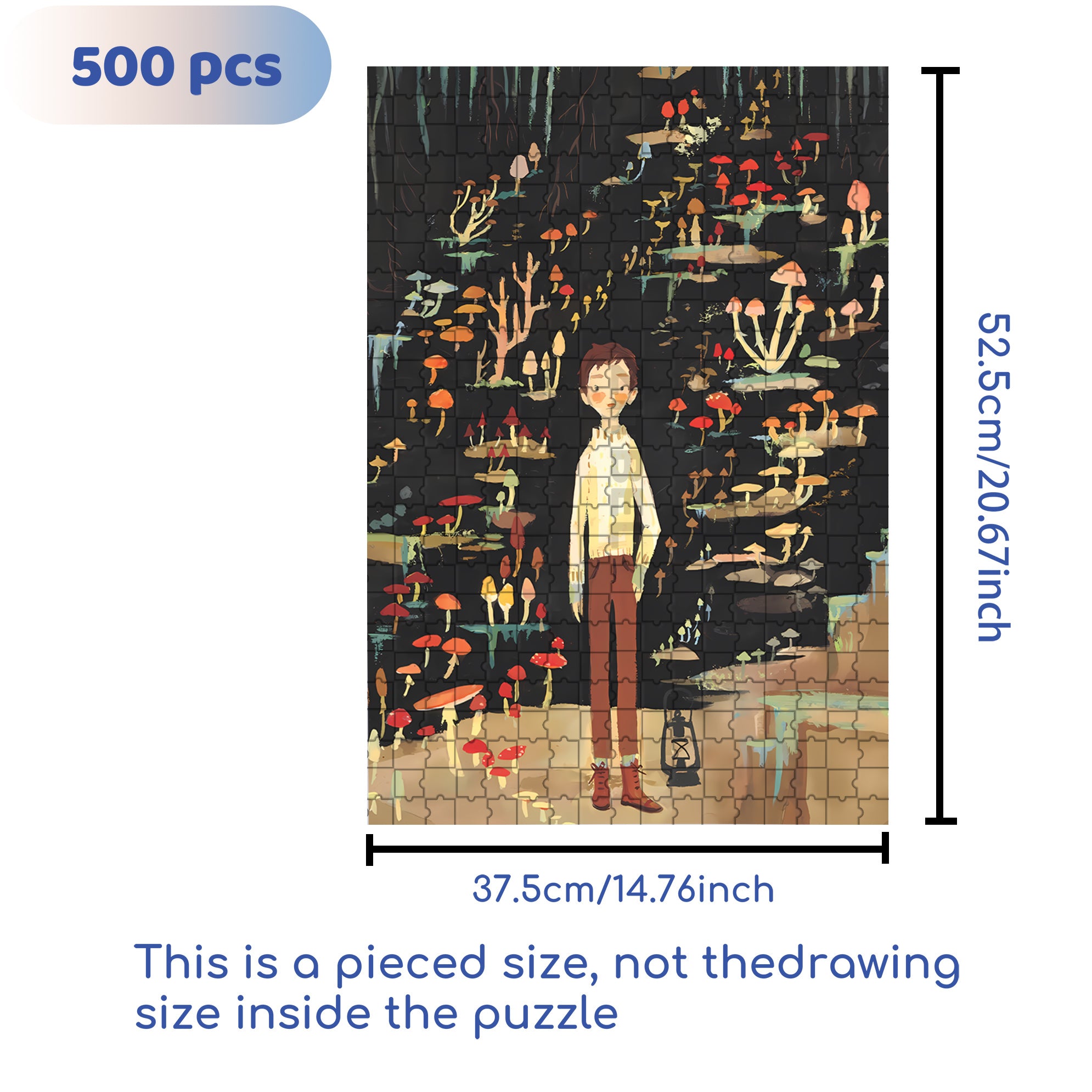 Mushroom Boy 500pcs/1000pcs Jigsaw Puzzle, Scratch-Resistant, Interactive Family Game & Brain-Boosting DIY Decor, Perfect for Halloween, Christmas & New Year Gifts, Family Puzzle Game