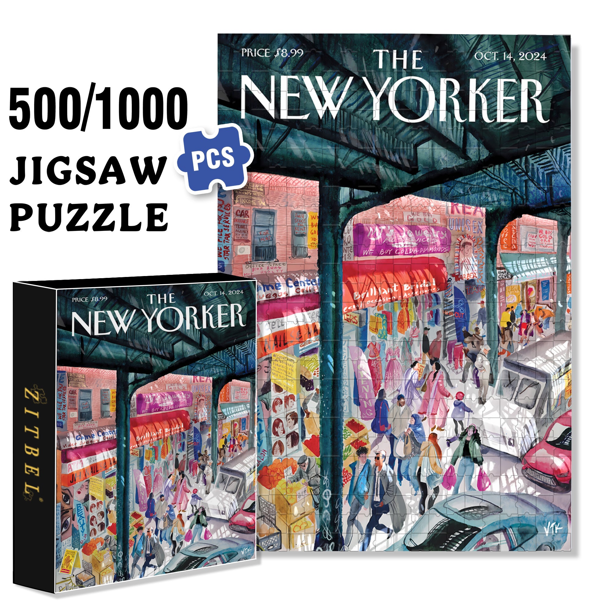 New Heights 500pcs/1000pcs Jigsaw Puzzle, Scratch-Resistant, Interactive Family Game & Brain-Boosting DIY Decor, Perfect for Halloween, Christmas & New Year Gifts, Family Puzzle Game