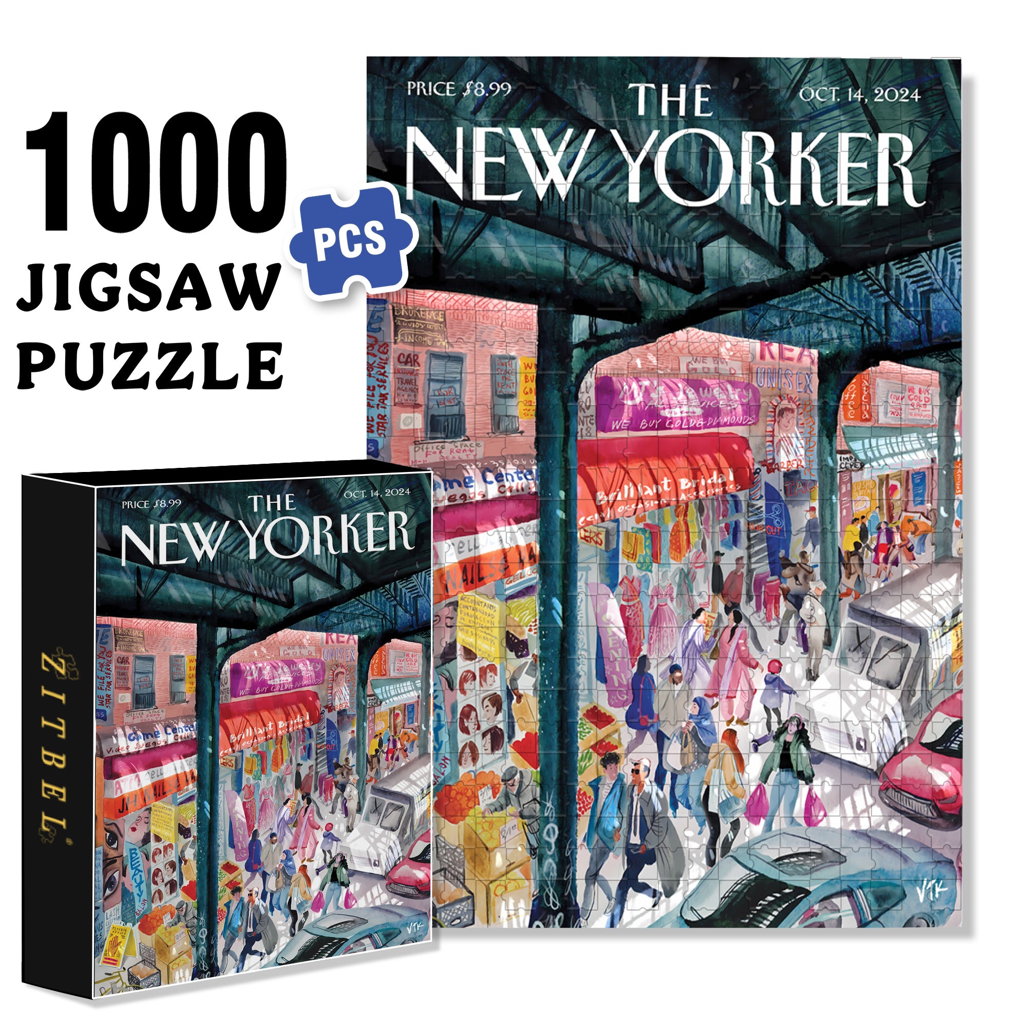 New Heights 500pcs/1000pcs Jigsaw Puzzle, Scratch-Resistant, Interactive Family Game & Brain-Boosting DIY Decor, Perfect for Halloween, Christmas & New Year Gifts, Family Puzzle Game