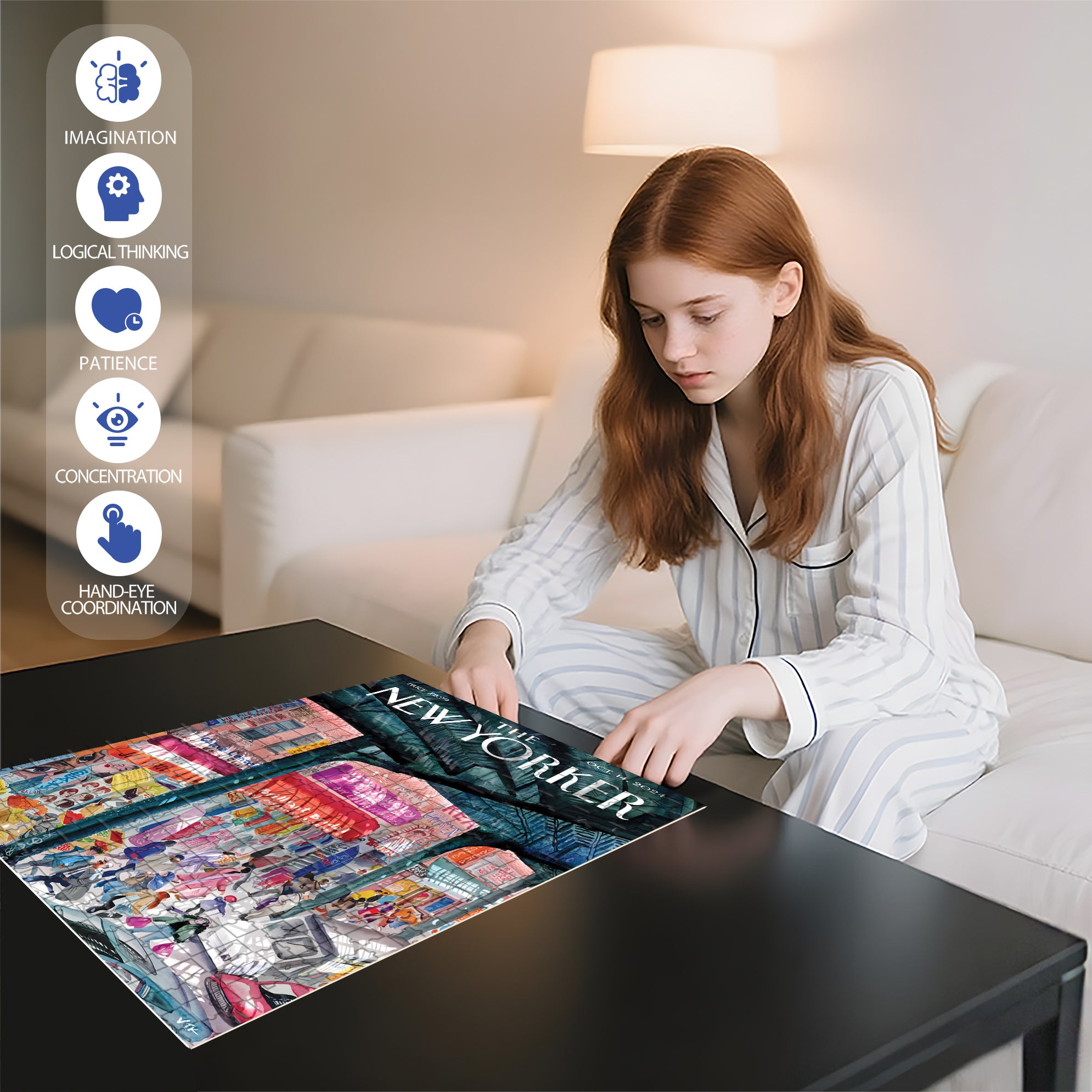 New Heights 500pcs/1000pcs Jigsaw Puzzle, Scratch-Resistant, Interactive Family Game & Brain-Boosting DIY Decor, Perfect for Halloween, Christmas & New Year Gifts, Family Puzzle Game