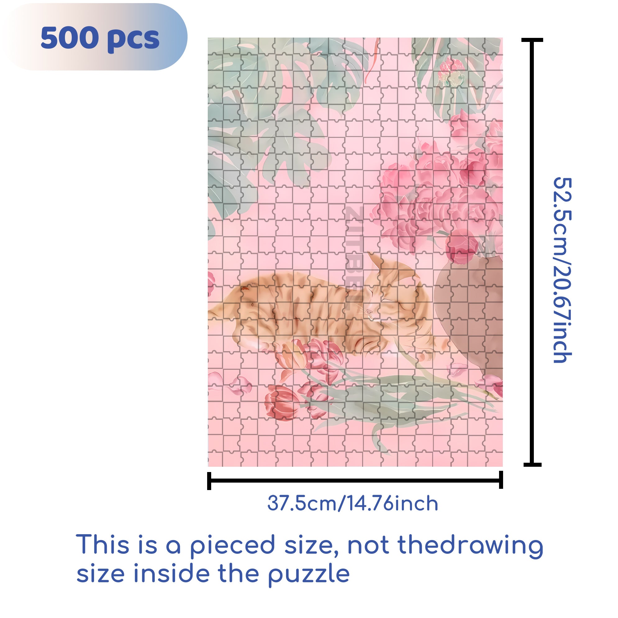 Pink Tone 500pcs/1000pcs Jigsaw Puzzle, Scratch-Resistant, Interactive Family Game & Brain-Boosting DIY Decor, Perfect for Halloween, Christmas & New Year Gifts, Family Puzzle Game