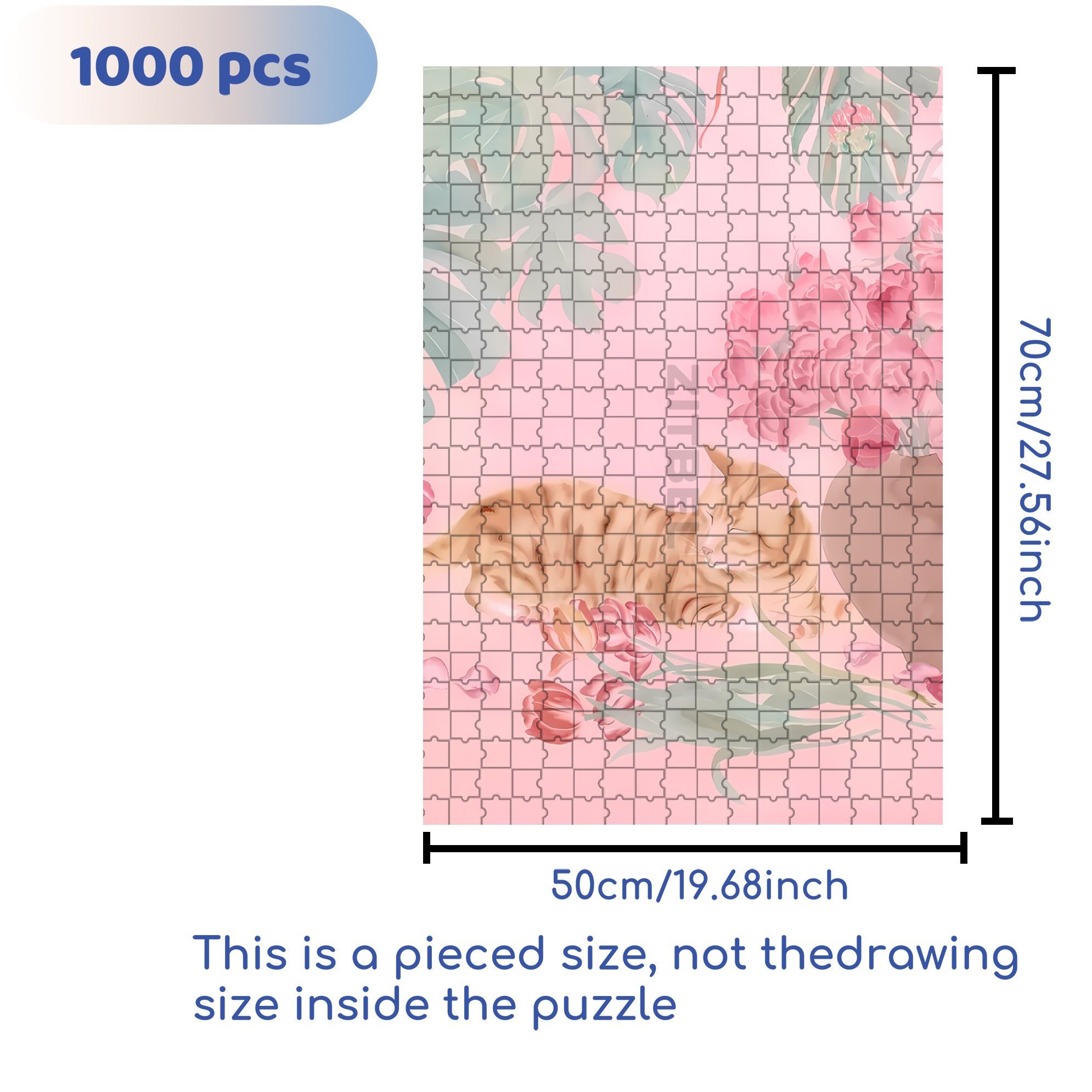 Pink Tone 500pcs/1000pcs Jigsaw Puzzle, Scratch-Resistant, Interactive Family Game & Brain-Boosting DIY Decor, Perfect for Halloween, Christmas & New Year Gifts, Family Puzzle Game