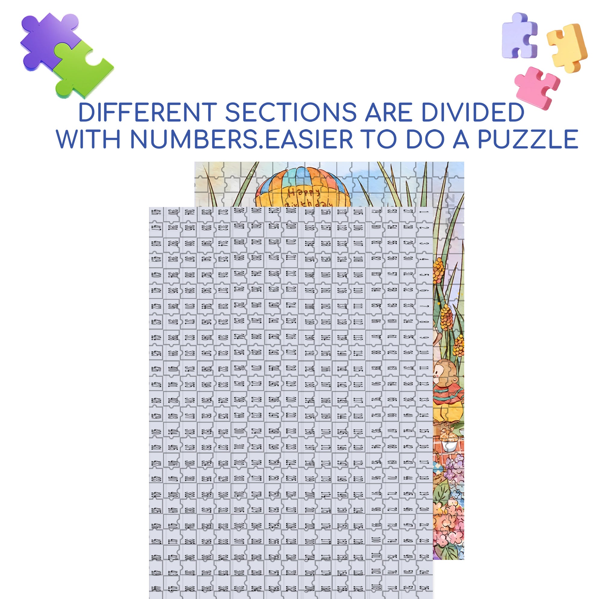 Rabbit's Birthday Party 500pcs/1000pcs Jigsaw Puzzle, Scratch-Resistant, Interactive Family Game & Brain-Boosting DIY Decor, Perfect for Halloween, Christmas & New Year Gifts, Family Puzzle Game