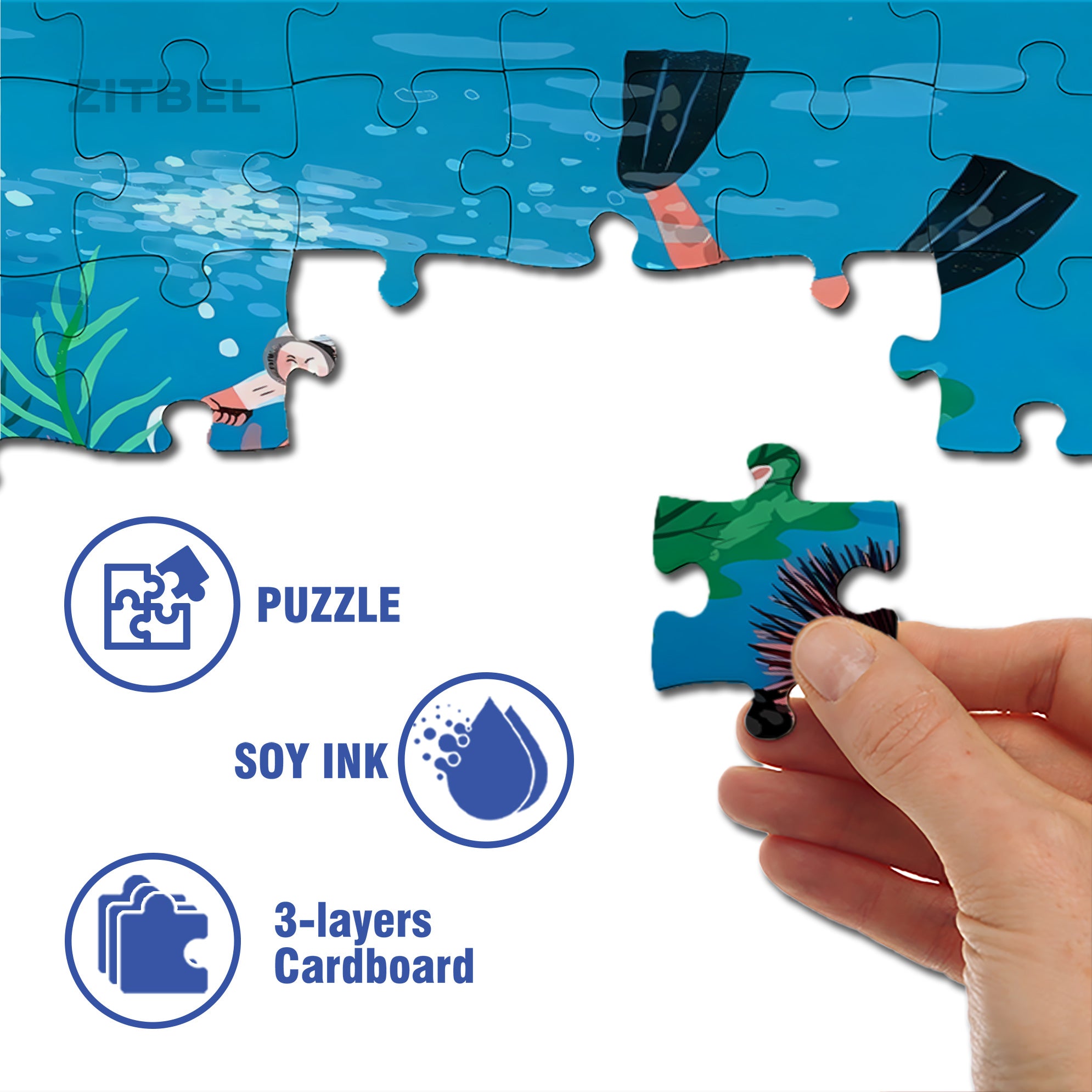 Sea ??Urchin 500pcs/1000pcs Jigsaw Puzzle, Scratch-Resistant, Interactive Family Game & Brain-Boosting DIY Decor, Perfect for Halloween, Christmas & New Year Gifts, Family Puzzle Game