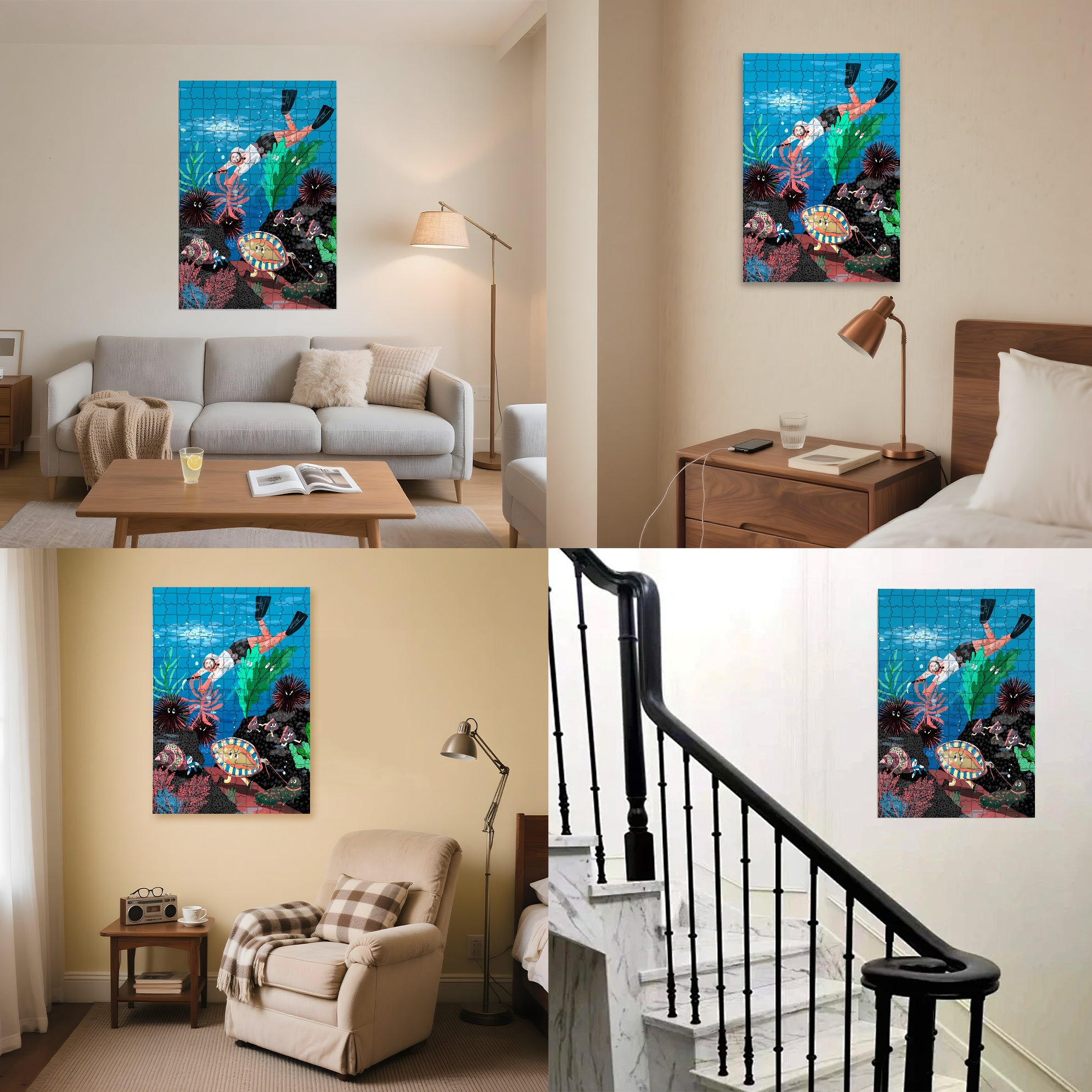Sea ??Urchin 500pcs/1000pcs Jigsaw Puzzle, Scratch-Resistant, Interactive Family Game & Brain-Boosting DIY Decor, Perfect for Halloween, Christmas & New Year Gifts, Family Puzzle Game