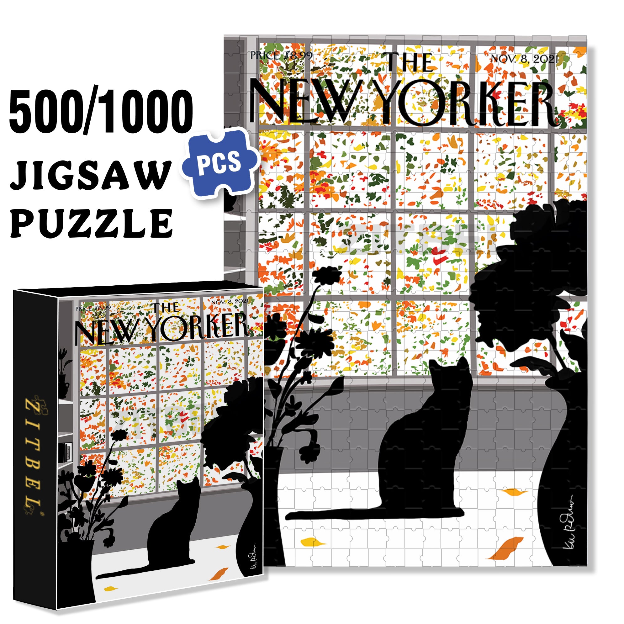 Season's Turn 500pcs/1000pcs Jigsaw Puzzle, Scratch-Resistant, Interactive Family Game & Brain-Boosting DIY Decor, Perfect for Halloween, Christmas & New Year Gifts, Family Puzzle Game