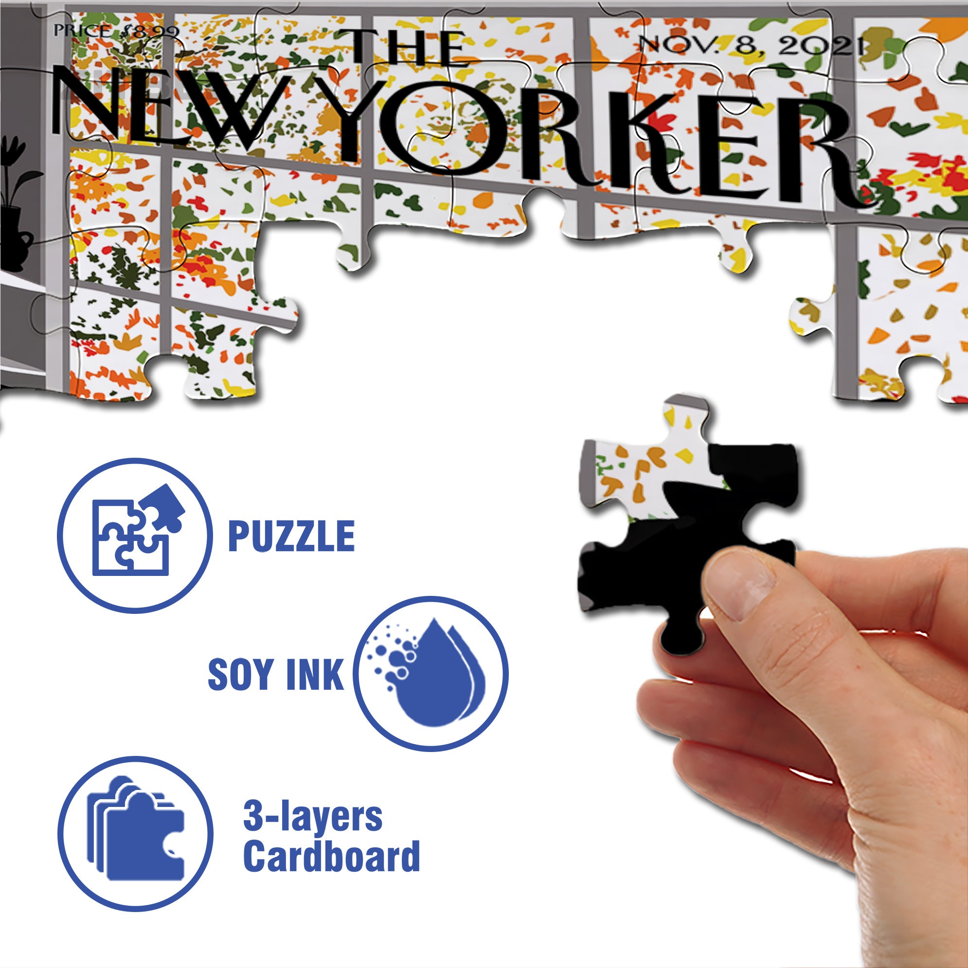 Season's Turn 500pcs/1000pcs Jigsaw Puzzle, Scratch-Resistant, Interactive Family Game & Brain-Boosting DIY Decor, Perfect for Halloween, Christmas & New Year Gifts, Family Puzzle Game