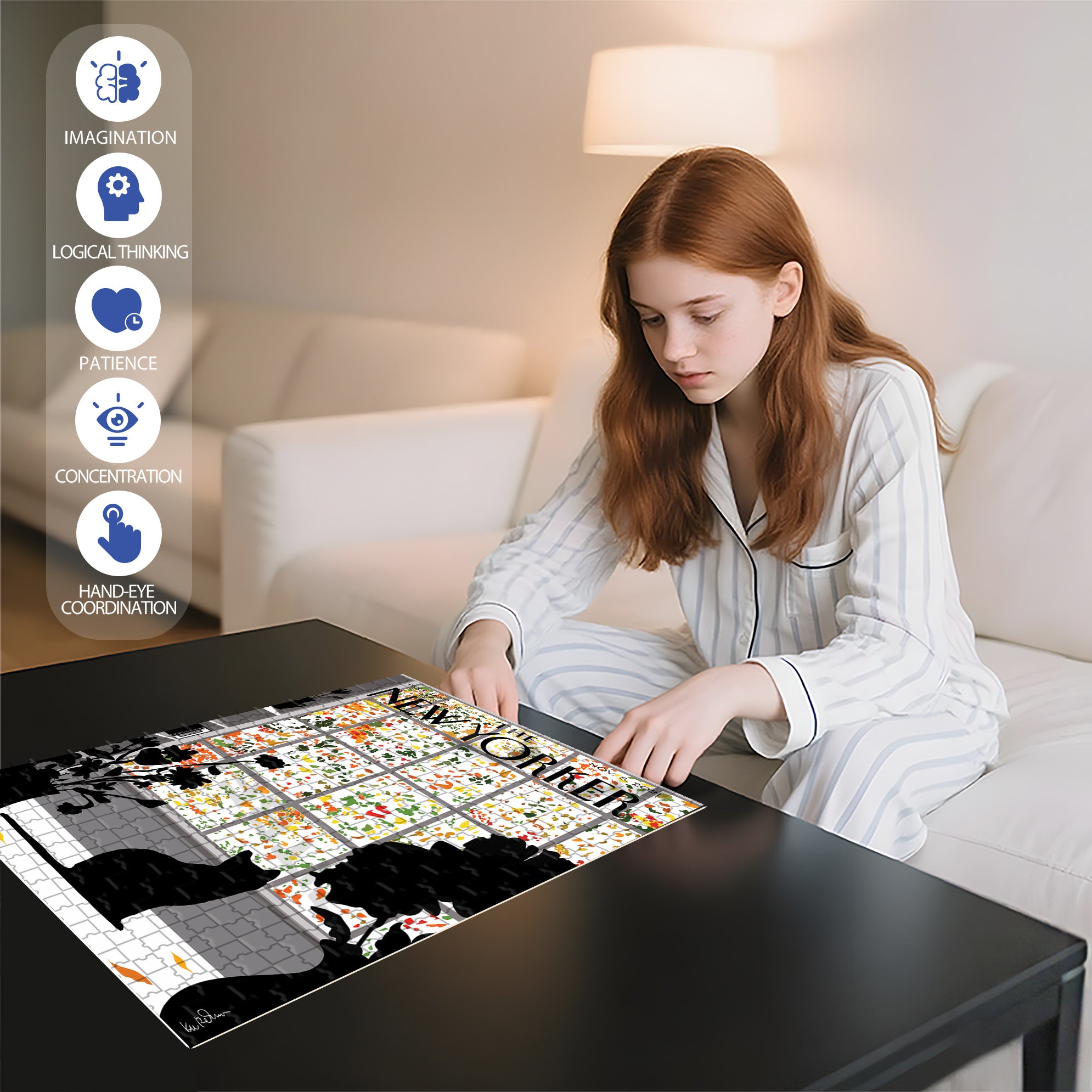 Season's Turn 500pcs/1000pcs Jigsaw Puzzle, Scratch-Resistant, Interactive Family Game & Brain-Boosting DIY Decor, Perfect for Halloween, Christmas & New Year Gifts, Family Puzzle Game