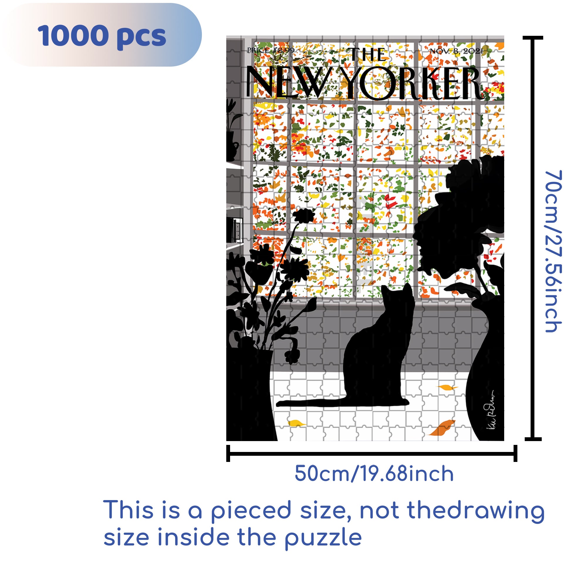 Season's Turn 500pcs/1000pcs Jigsaw Puzzle, Scratch-Resistant, Interactive Family Game & Brain-Boosting DIY Decor, Perfect for Halloween, Christmas & New Year Gifts, Family Puzzle Game