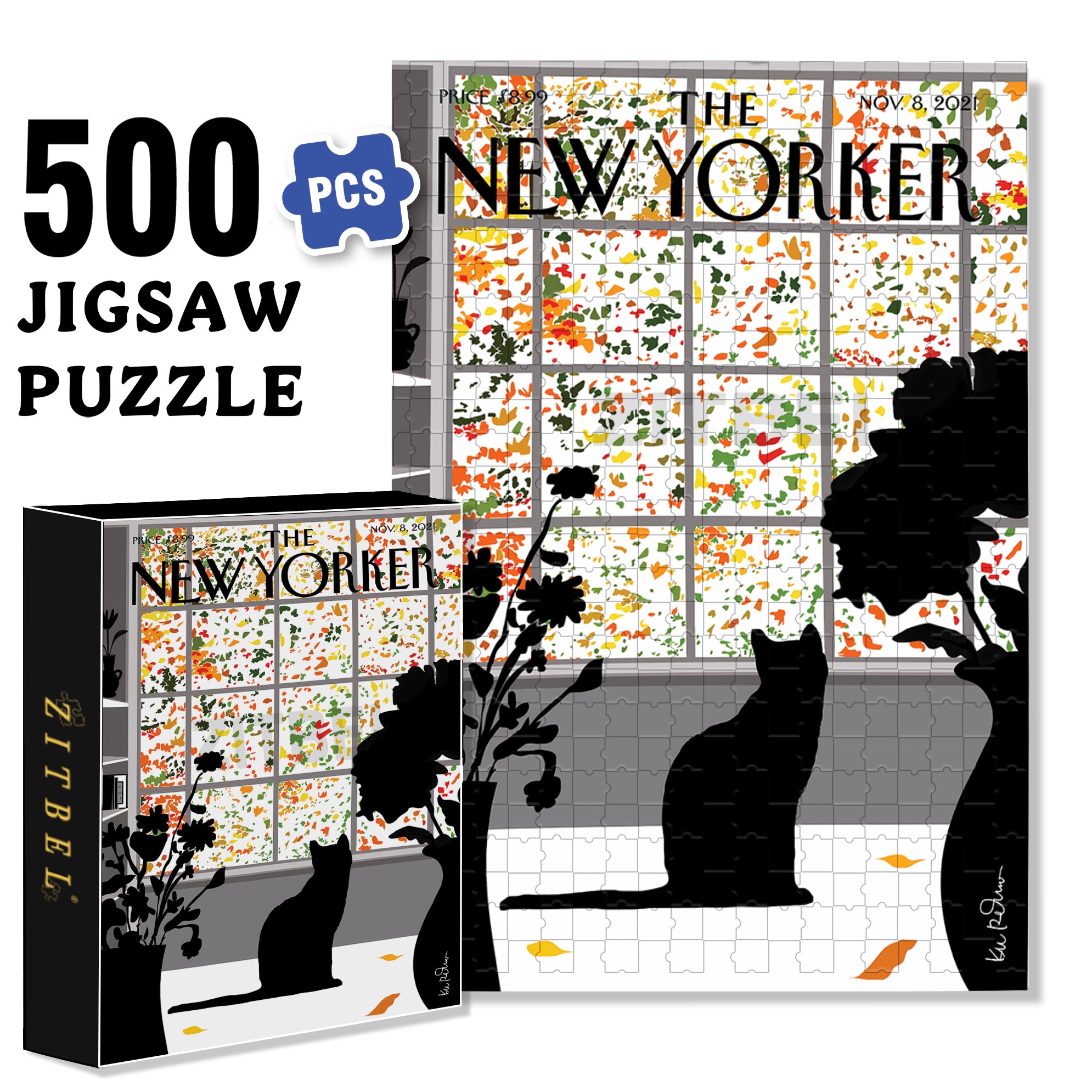 Season's Turn 500pcs/1000pcs Jigsaw Puzzle, Scratch-Resistant, Interactive Family Game & Brain-Boosting DIY Decor, Perfect for Halloween, Christmas & New Year Gifts, Family Puzzle Game