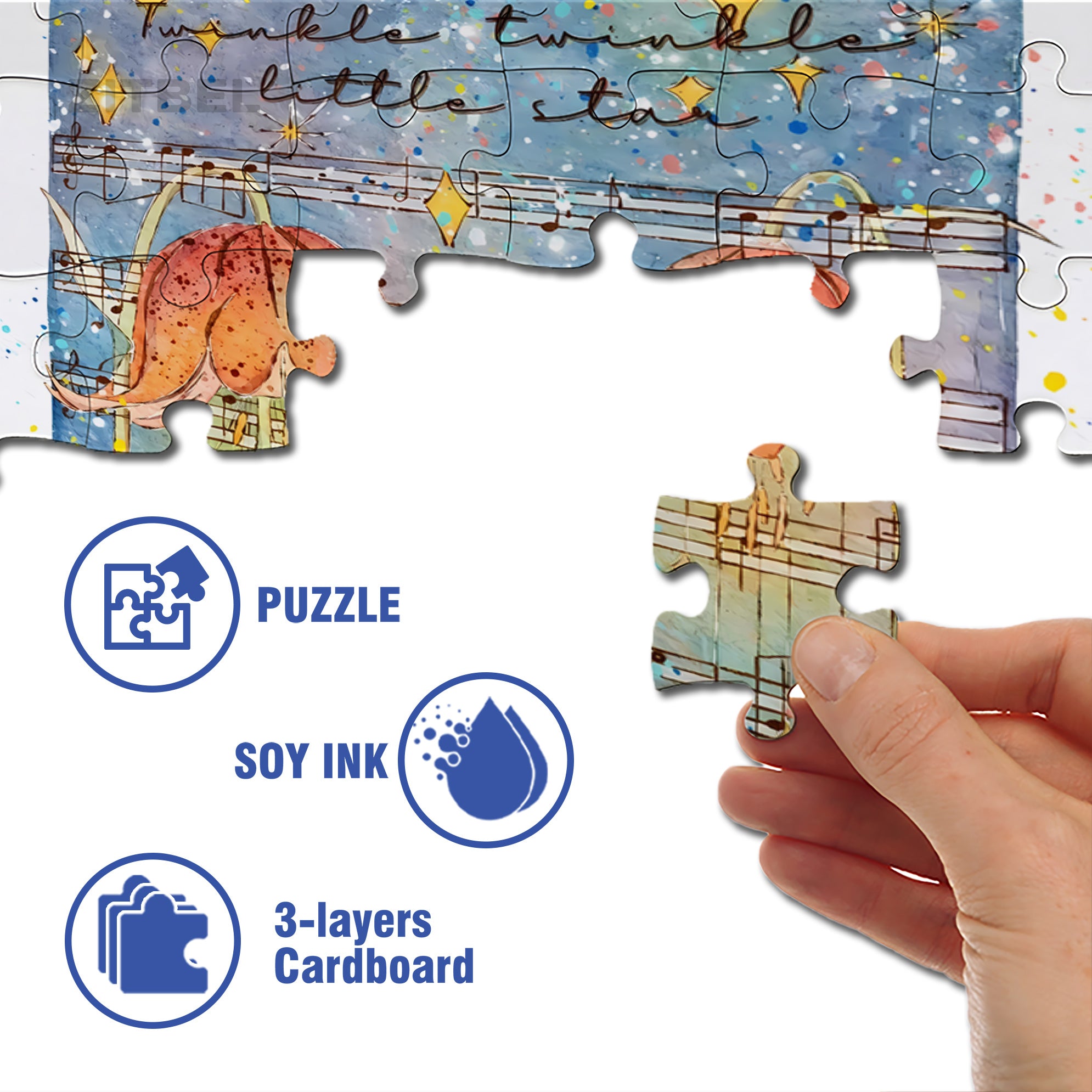 Sheet Music 500pcs/1000pcs Jigsaw Puzzle, Scratch-Resistant, Interactive Family Game & Brain-Boosting DIY Decor, Perfect for Halloween, Christmas & New Year Gifts, Family Puzzle Game